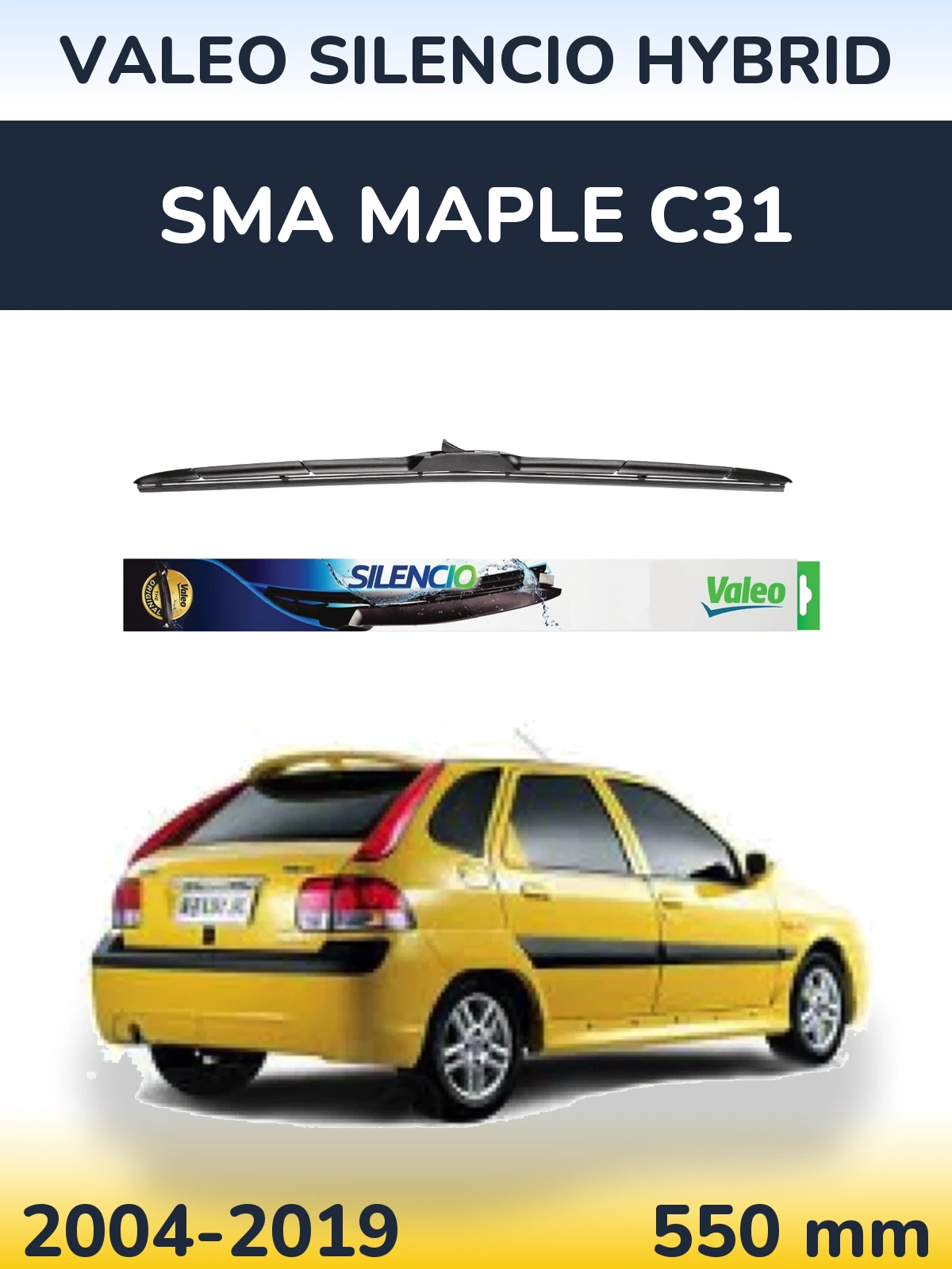 Передня щітка Valeo Silencio Hybrid 550 мм для SMA Maple C31 2004-2019