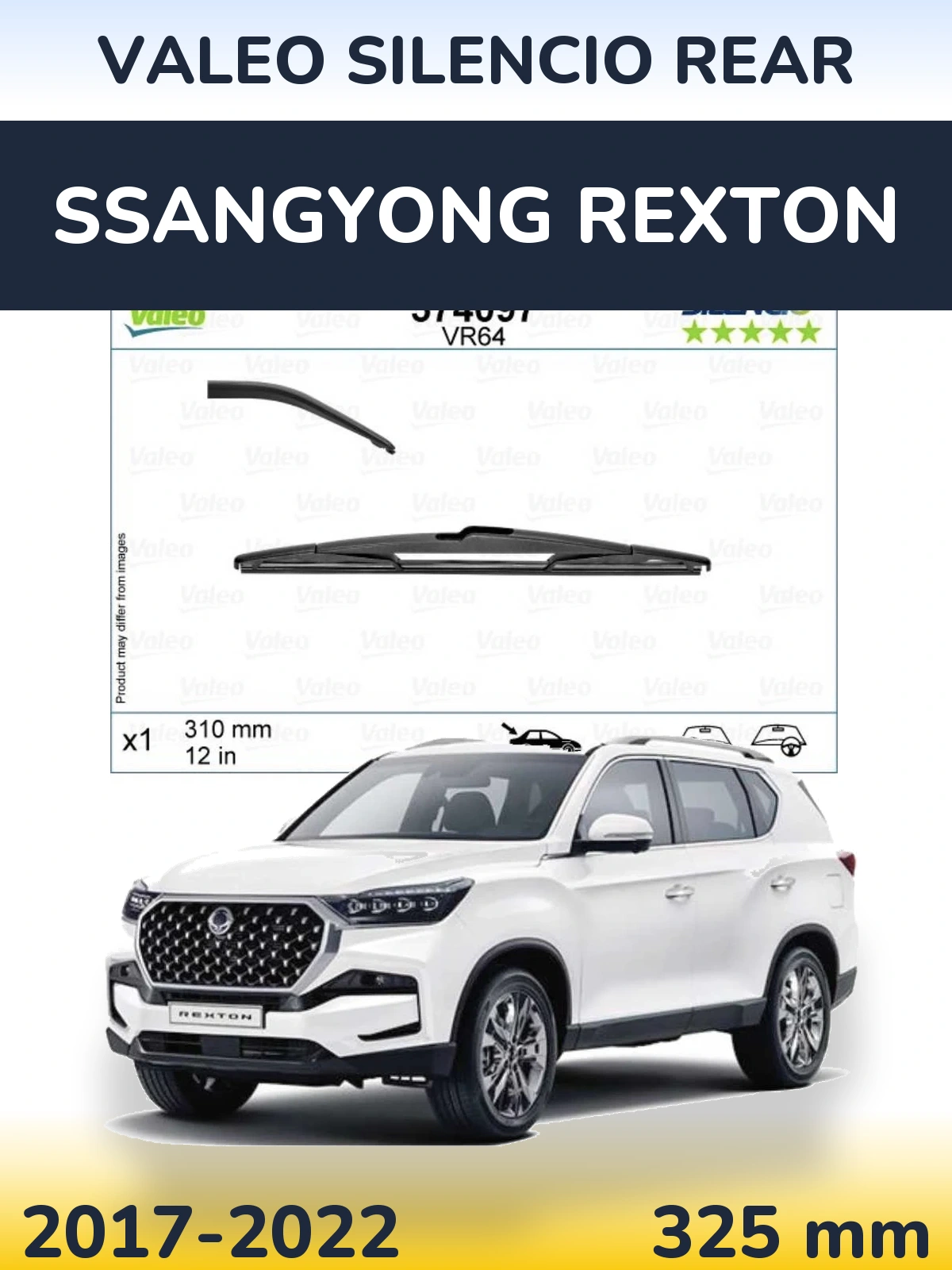 Rear wiper blade Valeo Silencio Rear 310 mm for SsangYong Rexton 2017-2022