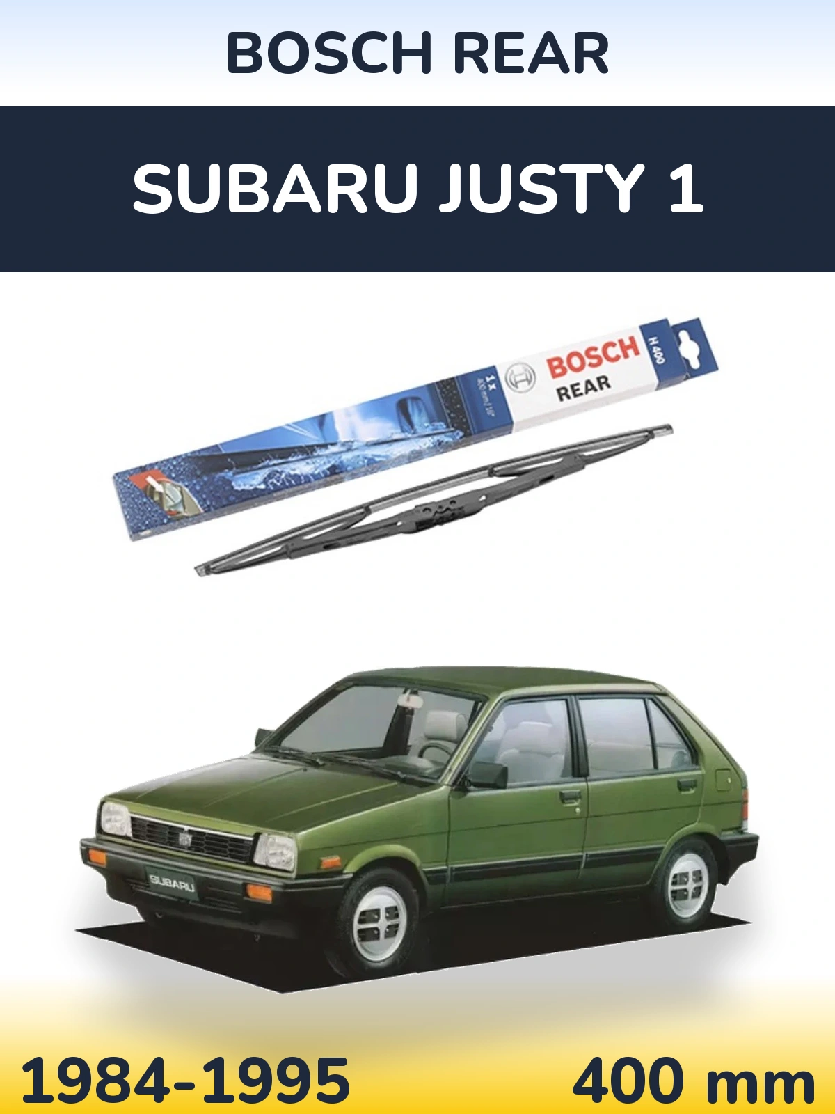 Rear wiper blade BOSCH Rear 400 mm for Subaru Justy 1 1984-1995