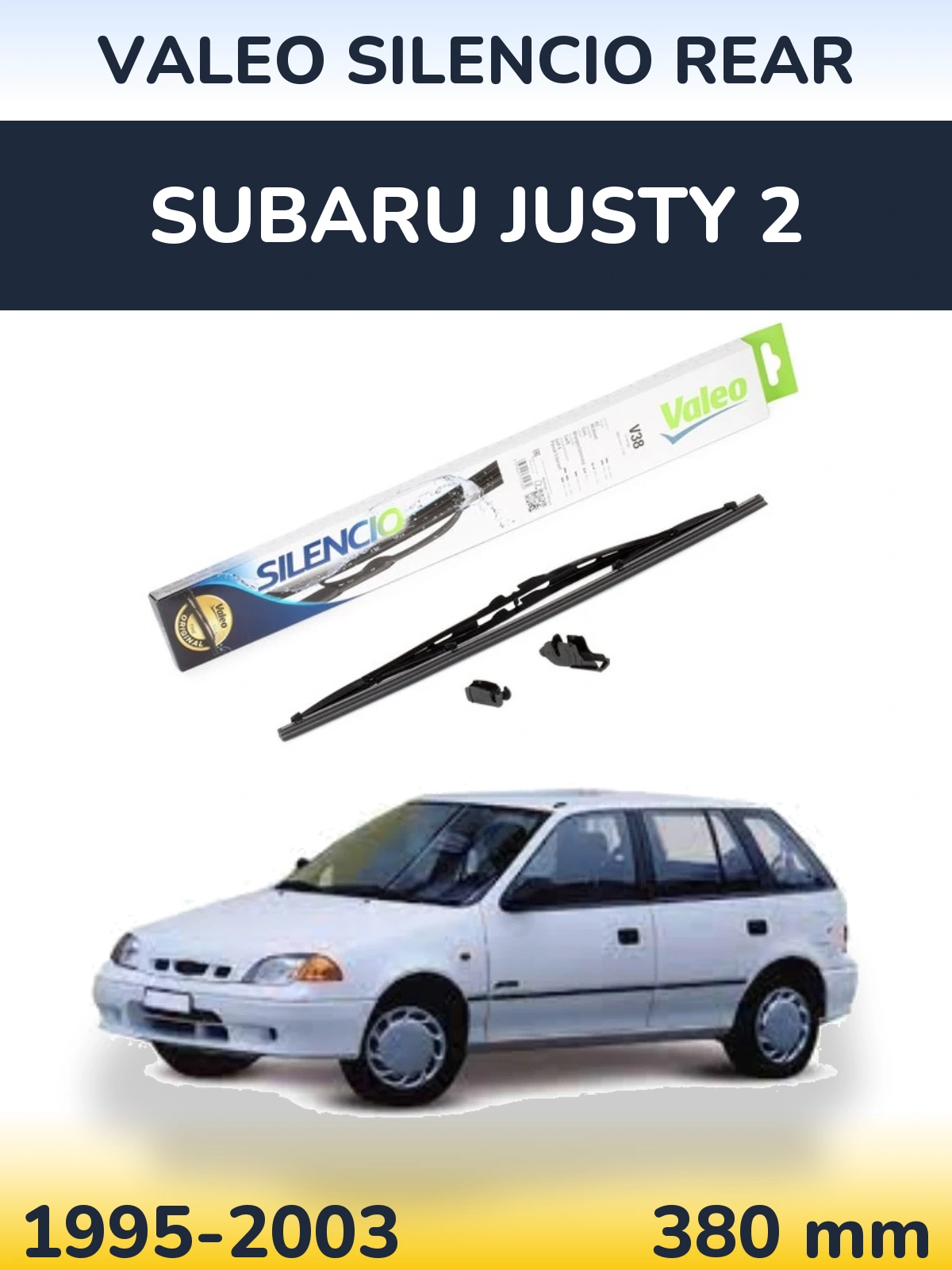 Rear wiper blade Valeo Silencio Rear 380 mm for Subaru Justy 2 1995-2003