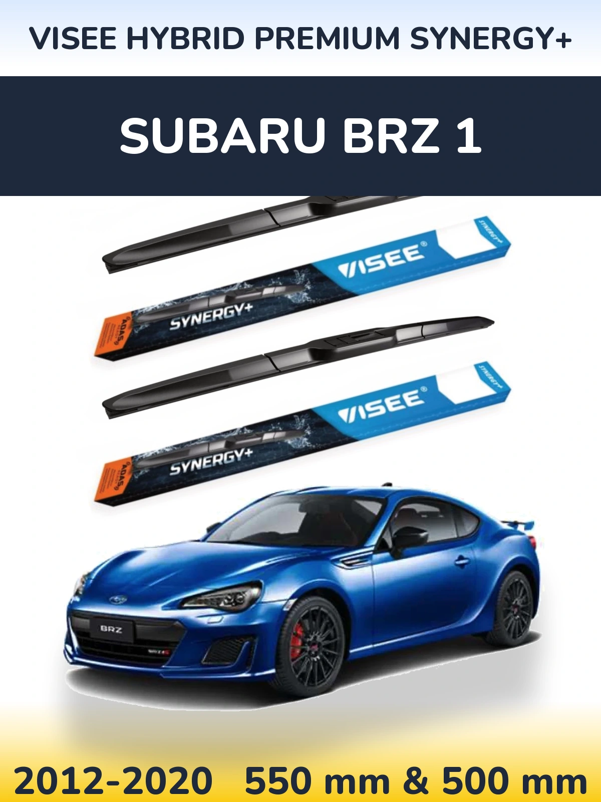 Комплект передних дворников VISEE HYBRID PREMIUM SYNERGY+ 550 & 500 мм для Subaru BRZ 1 2012-2020