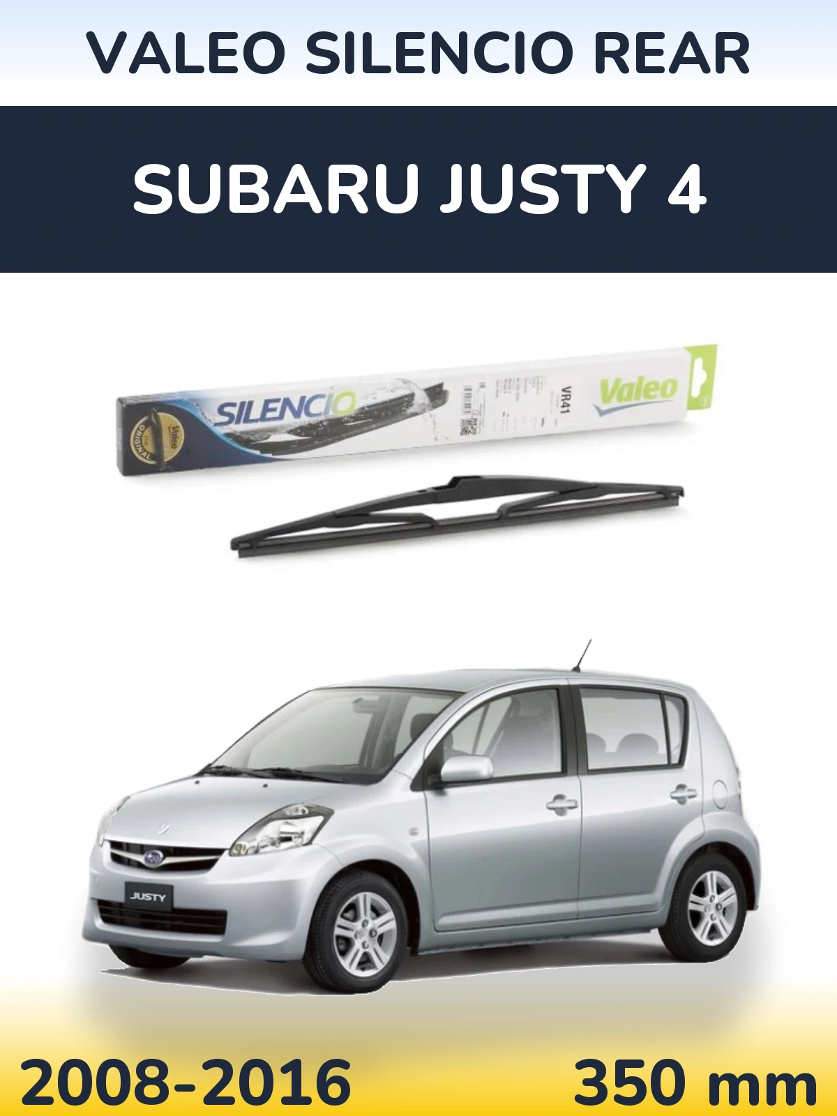 Rear wiper blade Valeo Silencio Rear 345 mm for Subaru Justy 4 2008-2016