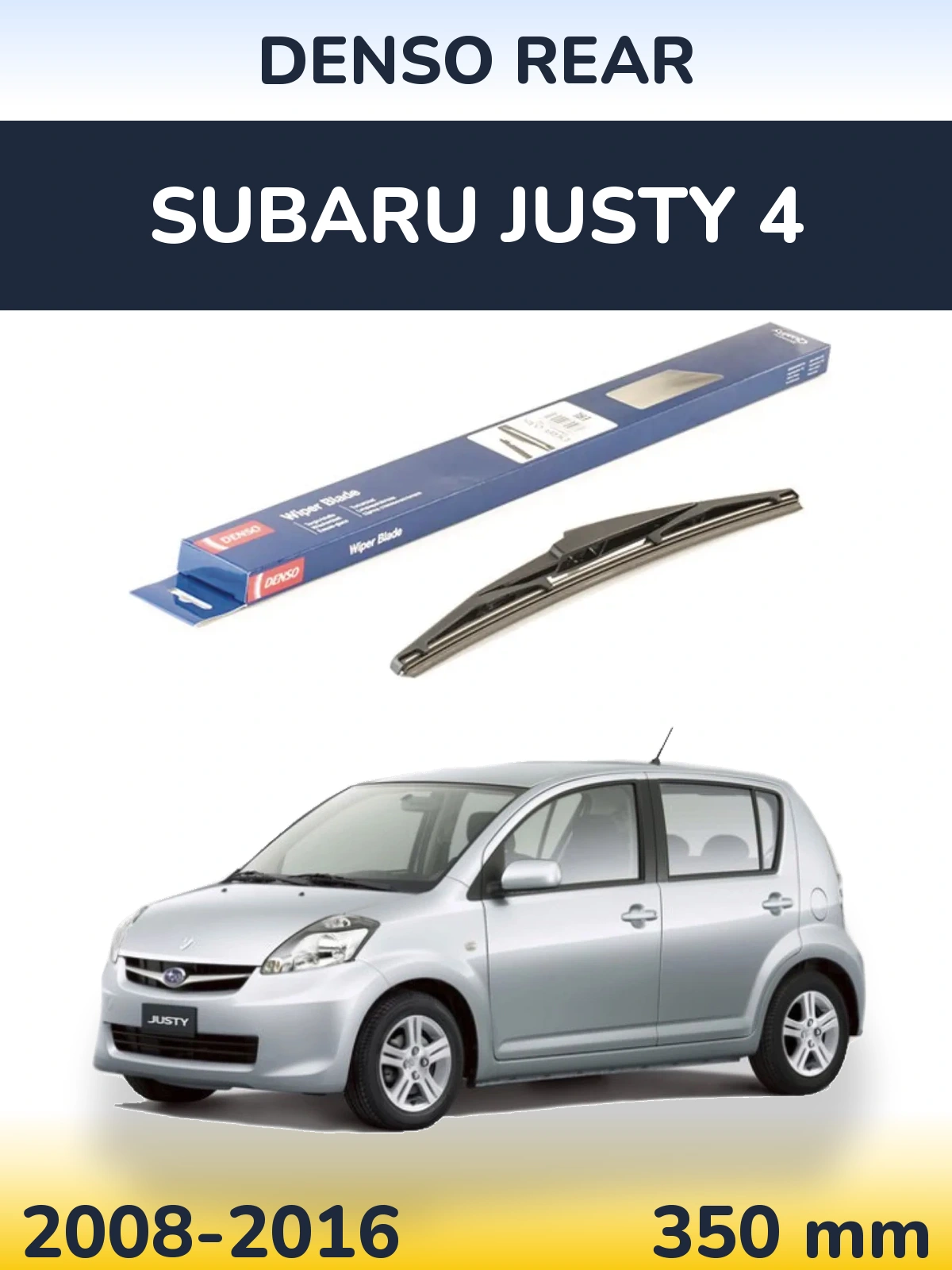 Rear wiper blade Denso Rear 350 mm for Subaru Justy 4 2008-2016