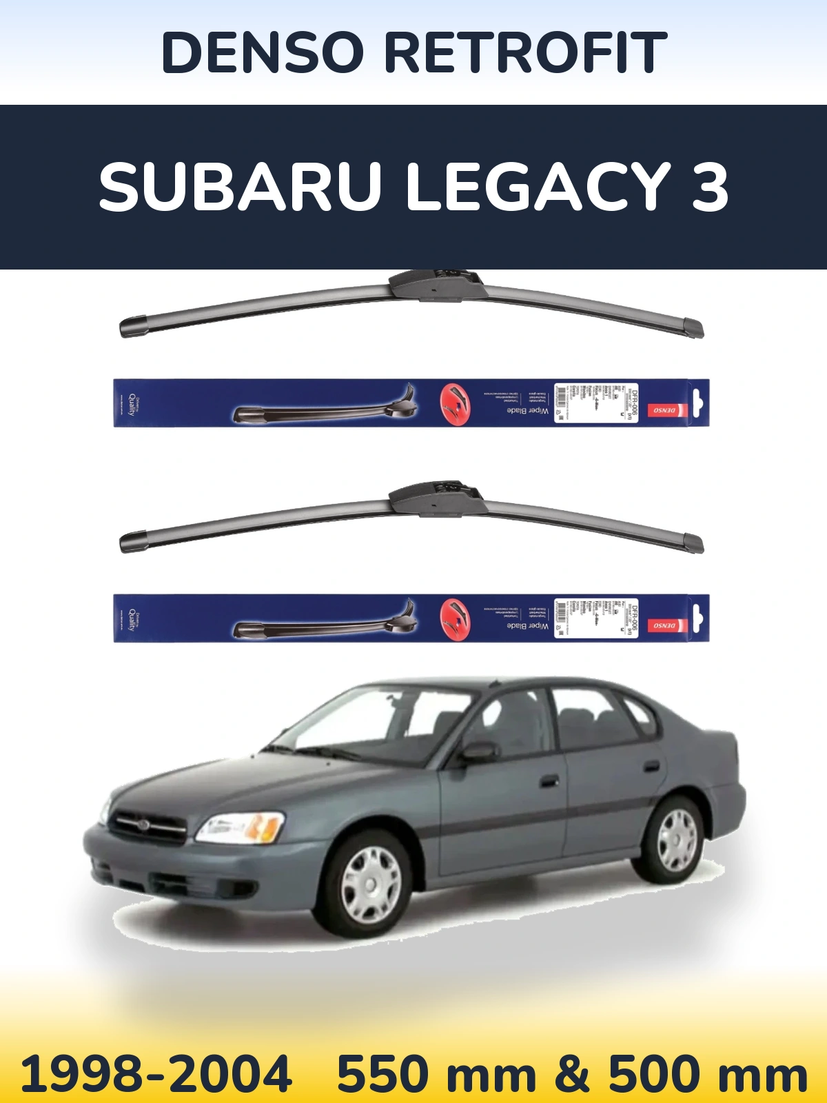Комплект передних дворников Denso Retrofit 550 & 500 мм для Subaru Legacy 3 1998-2004