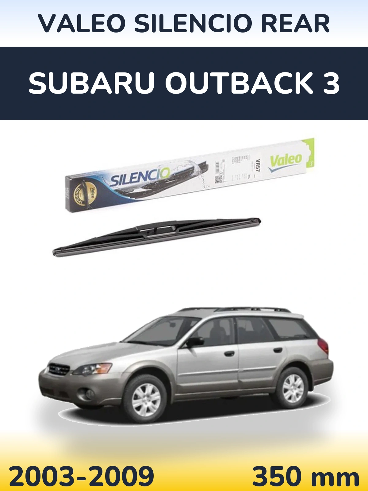 Rear wiper blade Valeo Silencio Rear 345 mm for Subaru Outback 3 2003-2009