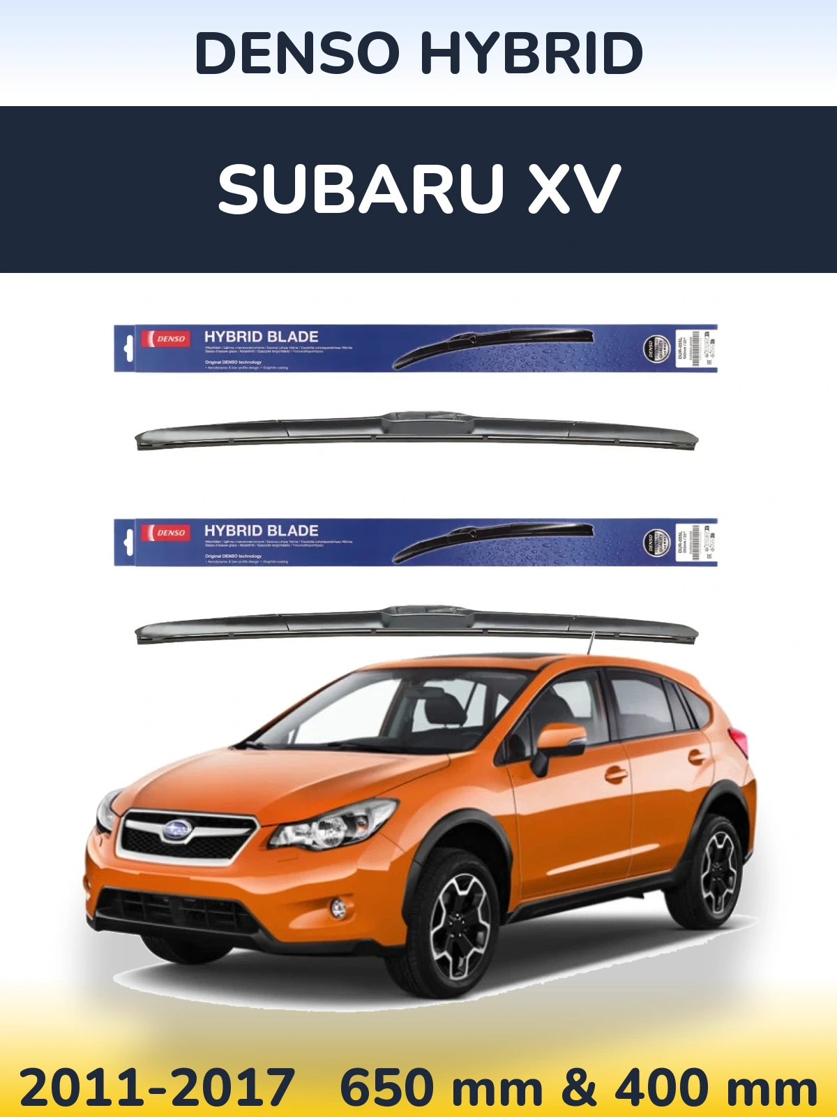 Комплект передних дворников Denso Hybrid 650 & 400 мм для Subaru XV 2011-2017