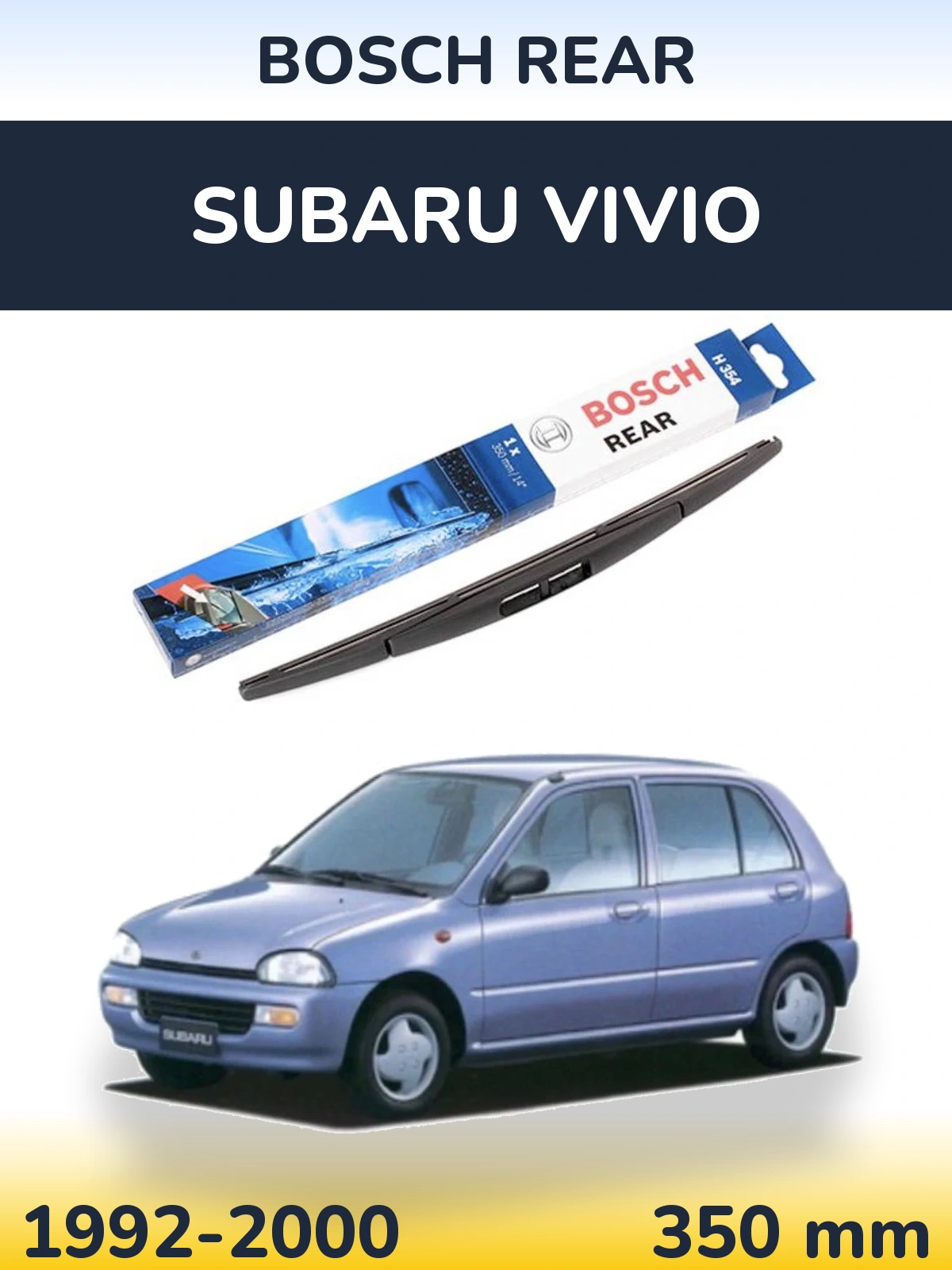 Rear wiper blade BOSCH Rear 350 mm for Subaru Vivio 1992-2000