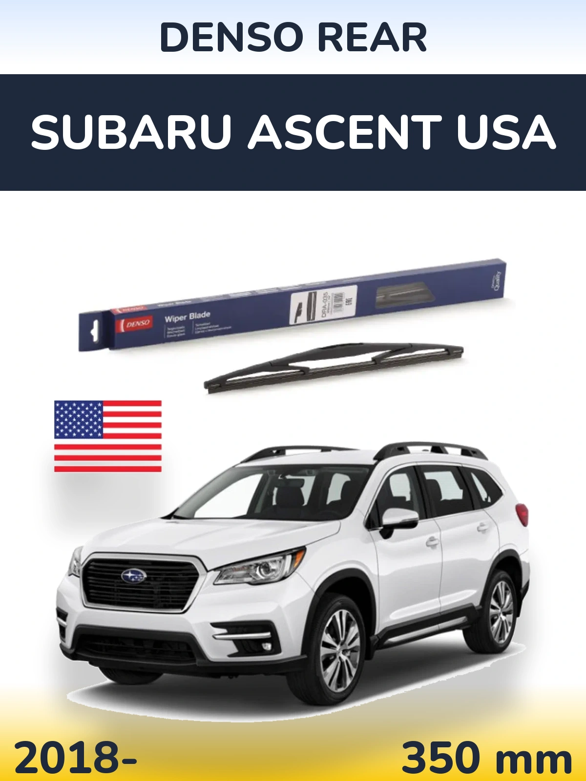 Rear wiper blade Denso Rear 350 mm for Subaru Ascent USA 2018-2026