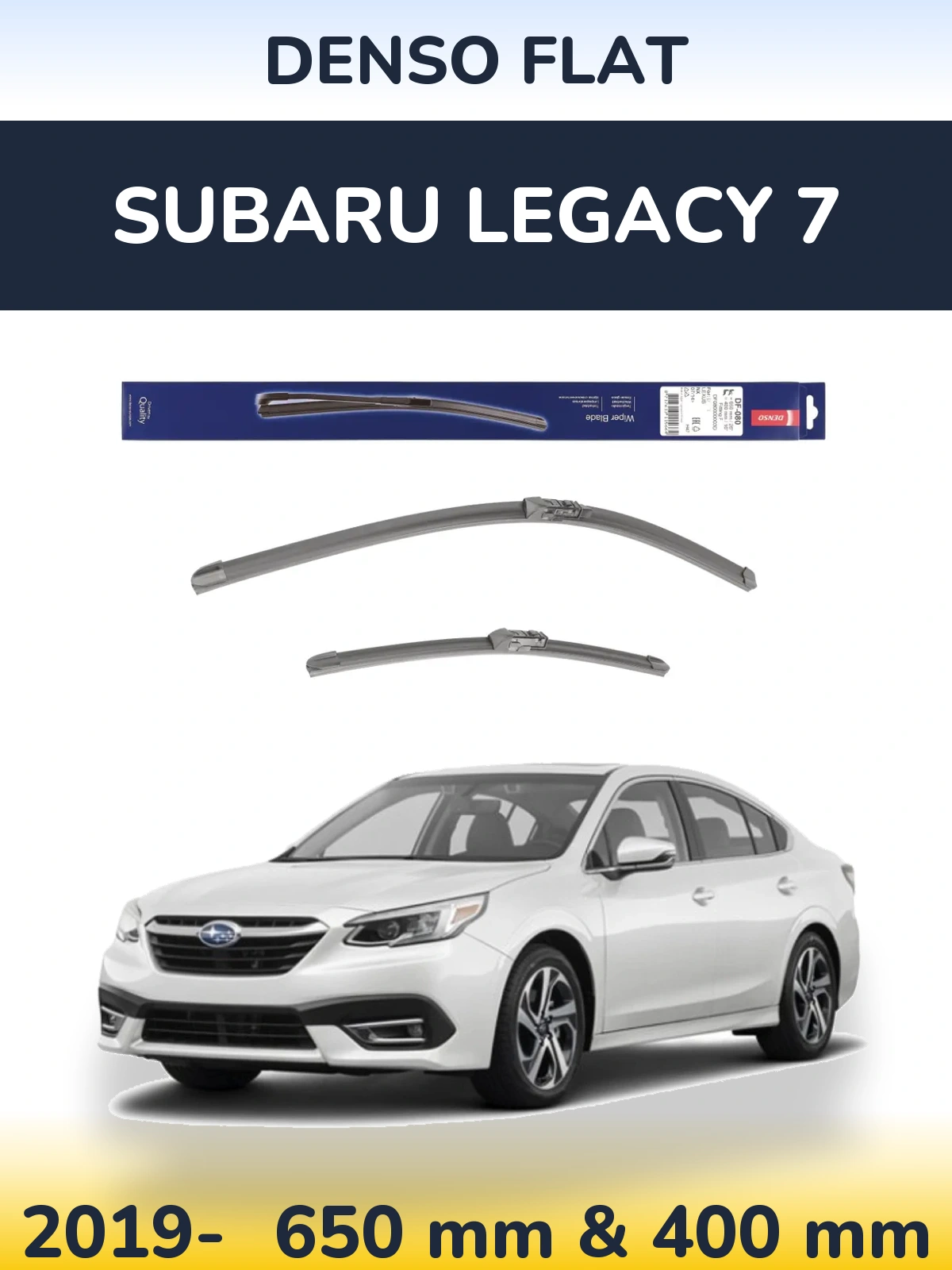 Комплект передних дворников Denso Flat 650 & 400 мм для Subaru Legacy 7 2019-2026