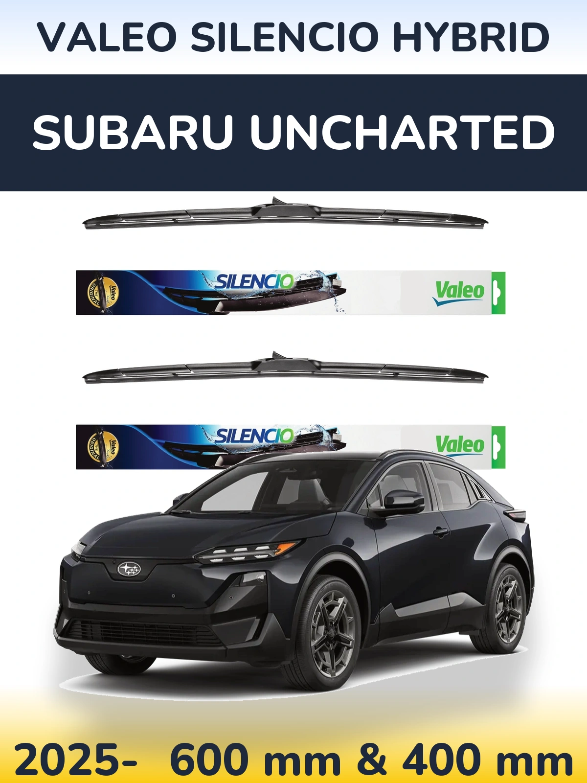 Комплект передніх щіток Valeo Silencio Hybrid 600 & 400 мм для Subaru Uncharted 2025-2026