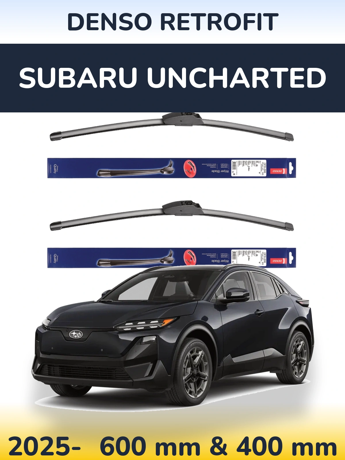 Комплект передних дворников Denso Retrofit 600 & 400 мм для Subaru Uncharted 2025-2026