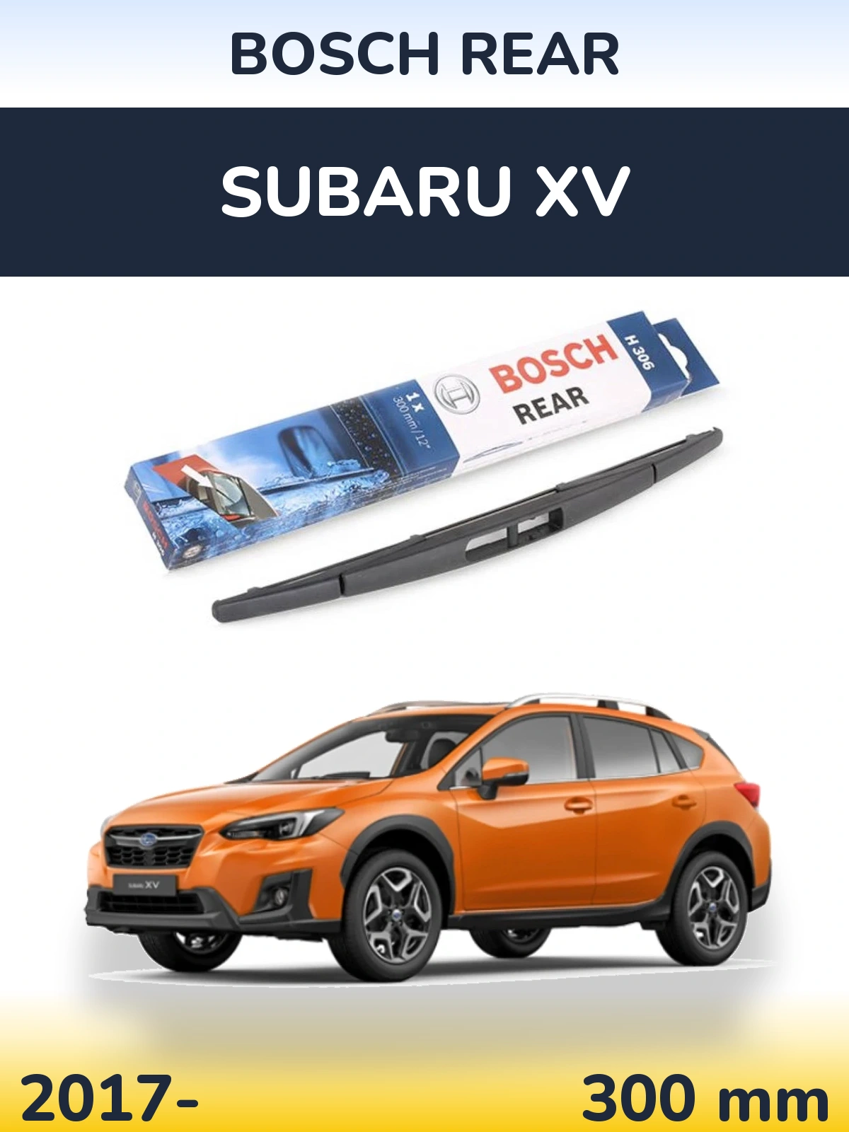 Задний дворник BOSCH Rear 300 мм для Subaru XV 2017-2026