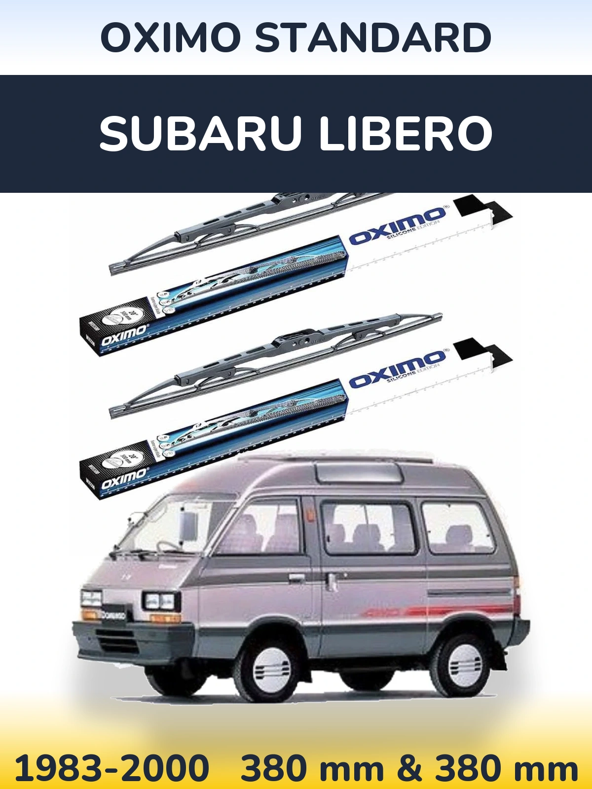 Front wiper blade set Oximo Standard 375 & 375 mm for Subaru Libero 1983-2000