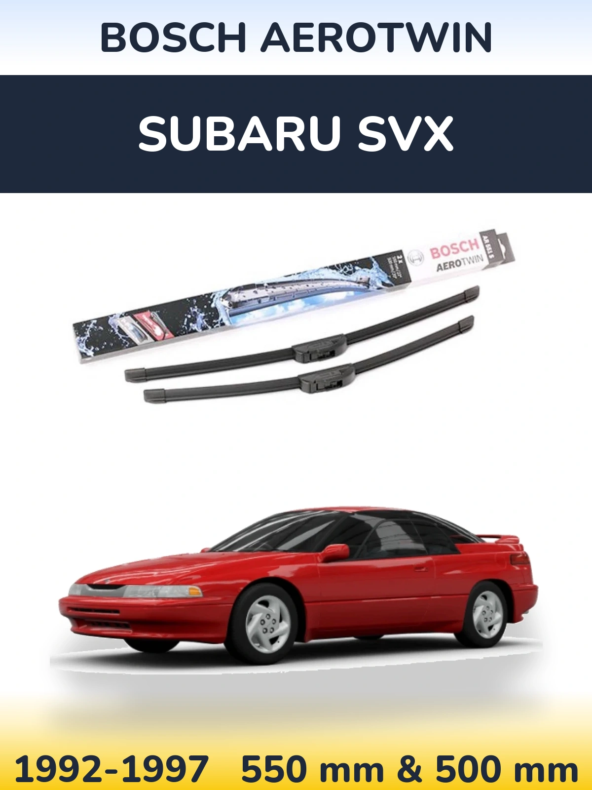 Комплект передніх щіток BOSCH AeroTwin 550 & 500 мм для Subaru SVX 1992-1997