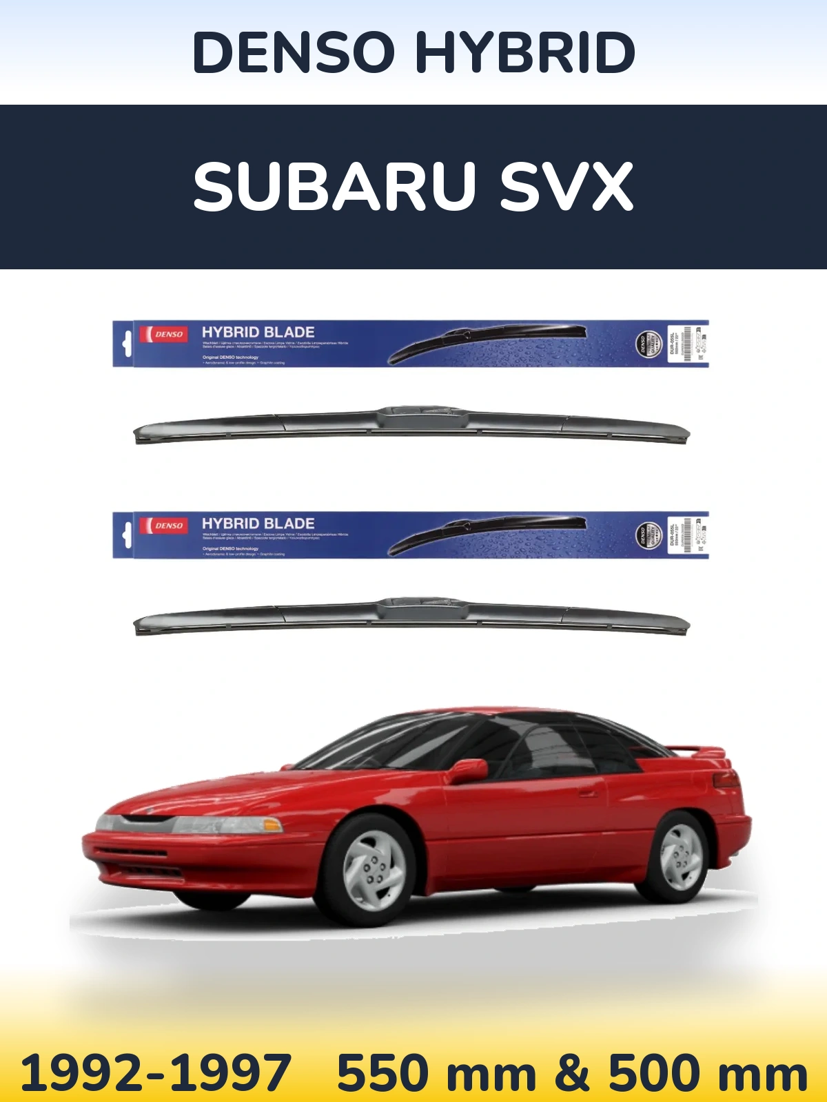 Комплект передніх щіток Denso Hybrid 550 & 500 мм для Subaru SVX 1992-1997