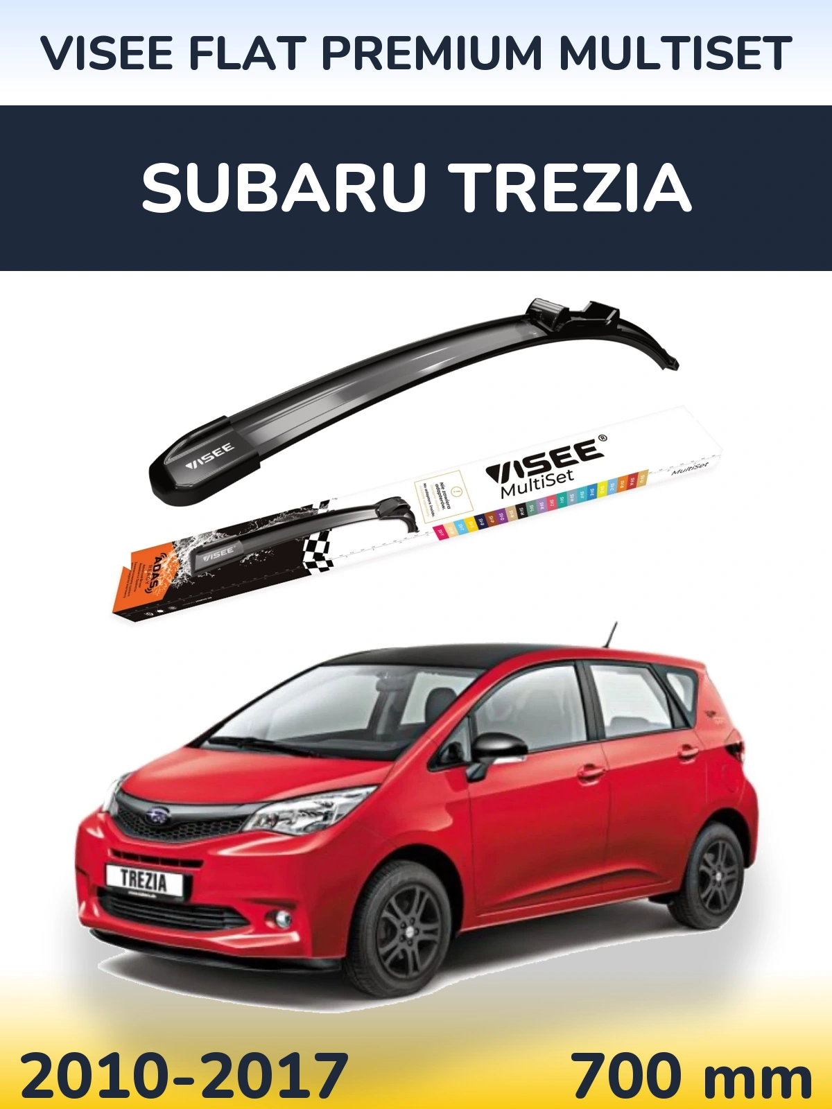 Передний дворник VISEE FLAT PREMIUM MultiSet 700 мм для Subaru Trezia 2010-2017