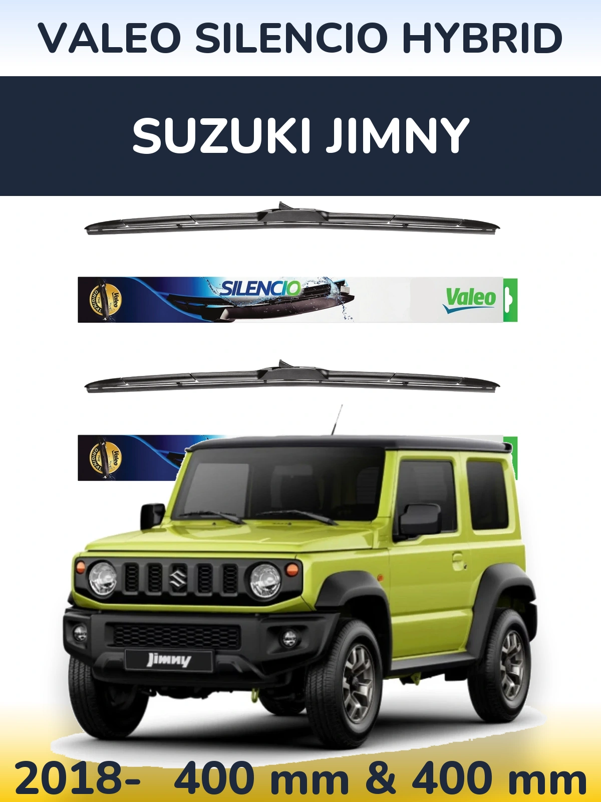Комплект передніх щіток Valeo Silencio Hybrid 400 & 400 мм для Suzuki Jimny 2018-2026