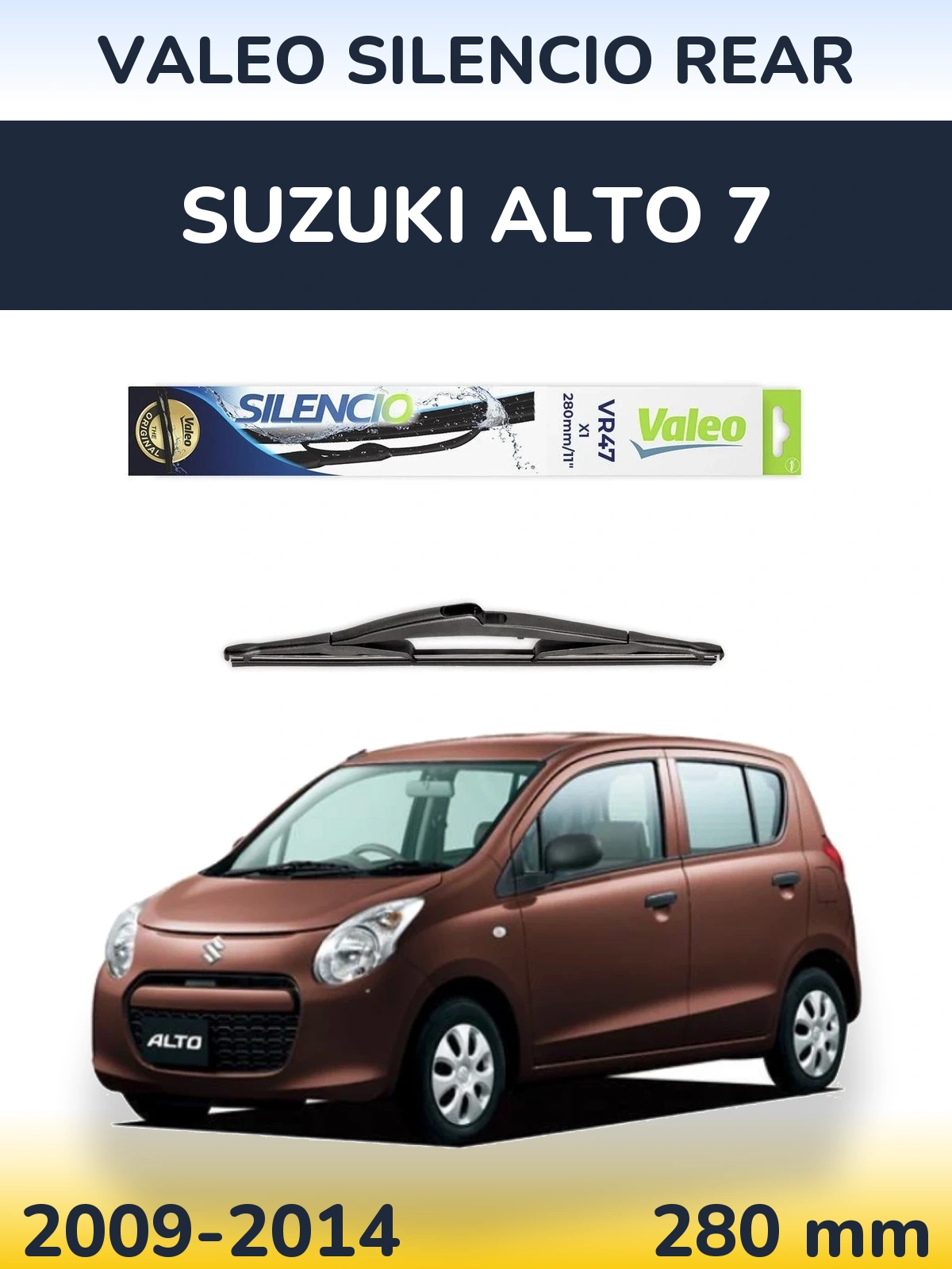 Rear wiper blade Valeo Silencio Rear 280 mm for Suzuki Alto 7 2009-2014