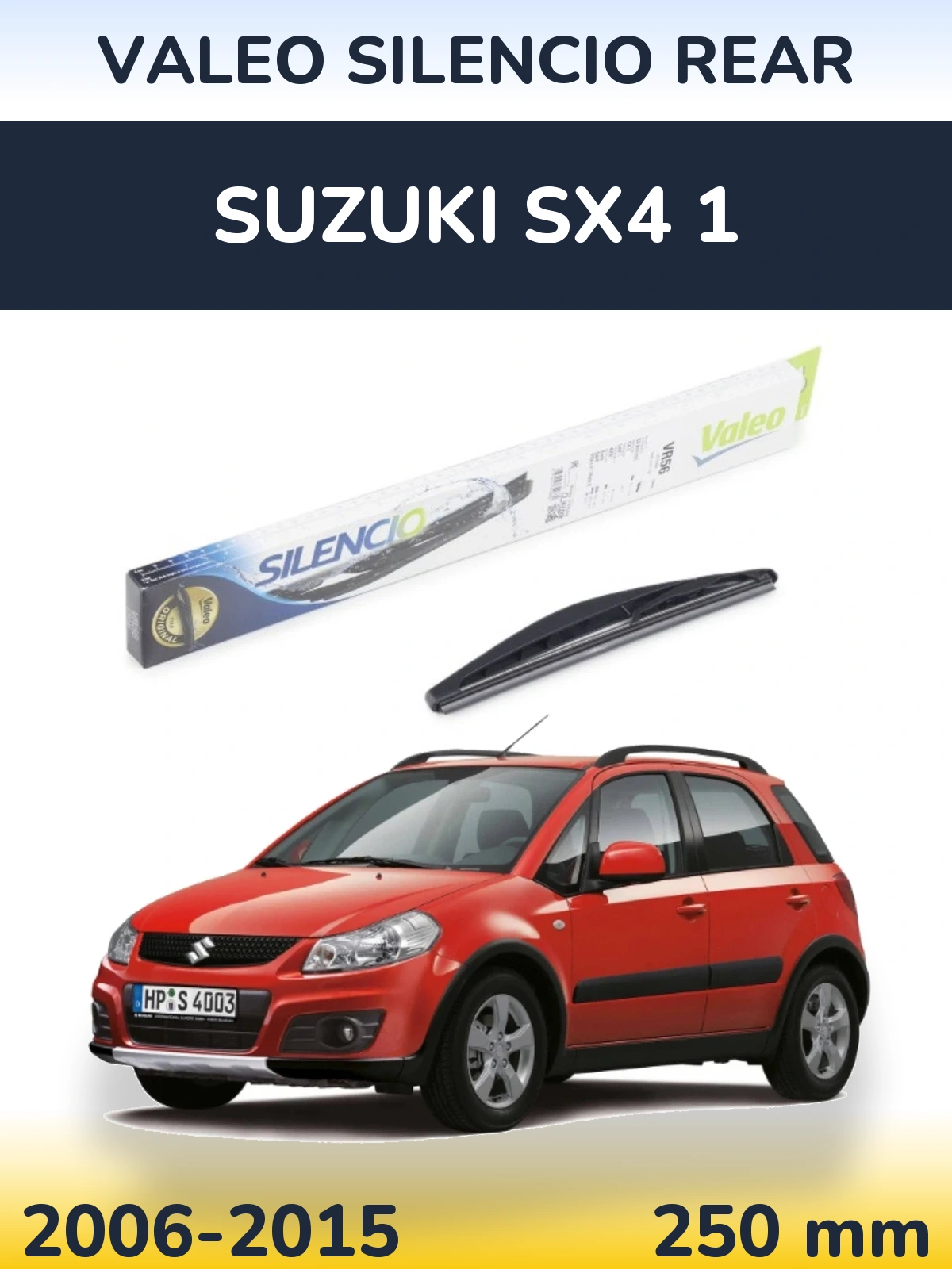 Rear wiper blade Valeo Silencio Rear 240 mm for Suzuki SX4 1 2006-2015