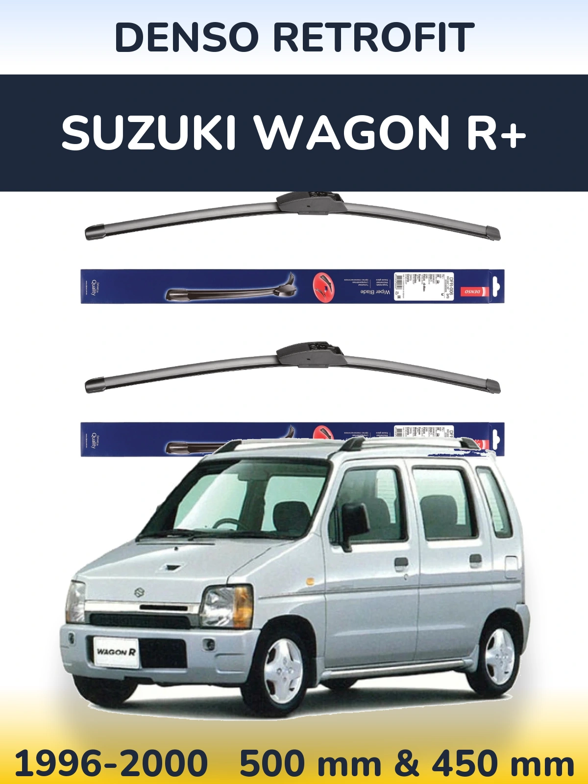 Комплект передних дворников Denso Retrofit 500 & 450 мм для Suzuki Wagon R+ 1996-2000