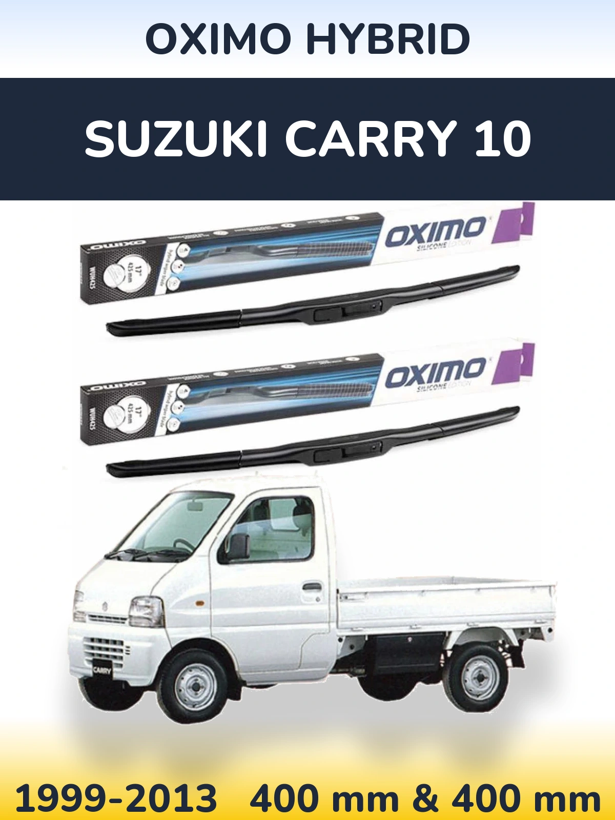 Комплект передних дворников Oximo Hybrid 400 & 400 мм для Suzuki Carry 10 1999-2013