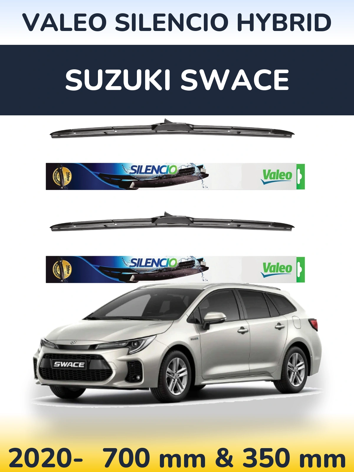 Комплект передніх щіток Valeo Silencio Hybrid 700 & 350 мм для Suzuki Swace 2020-2026