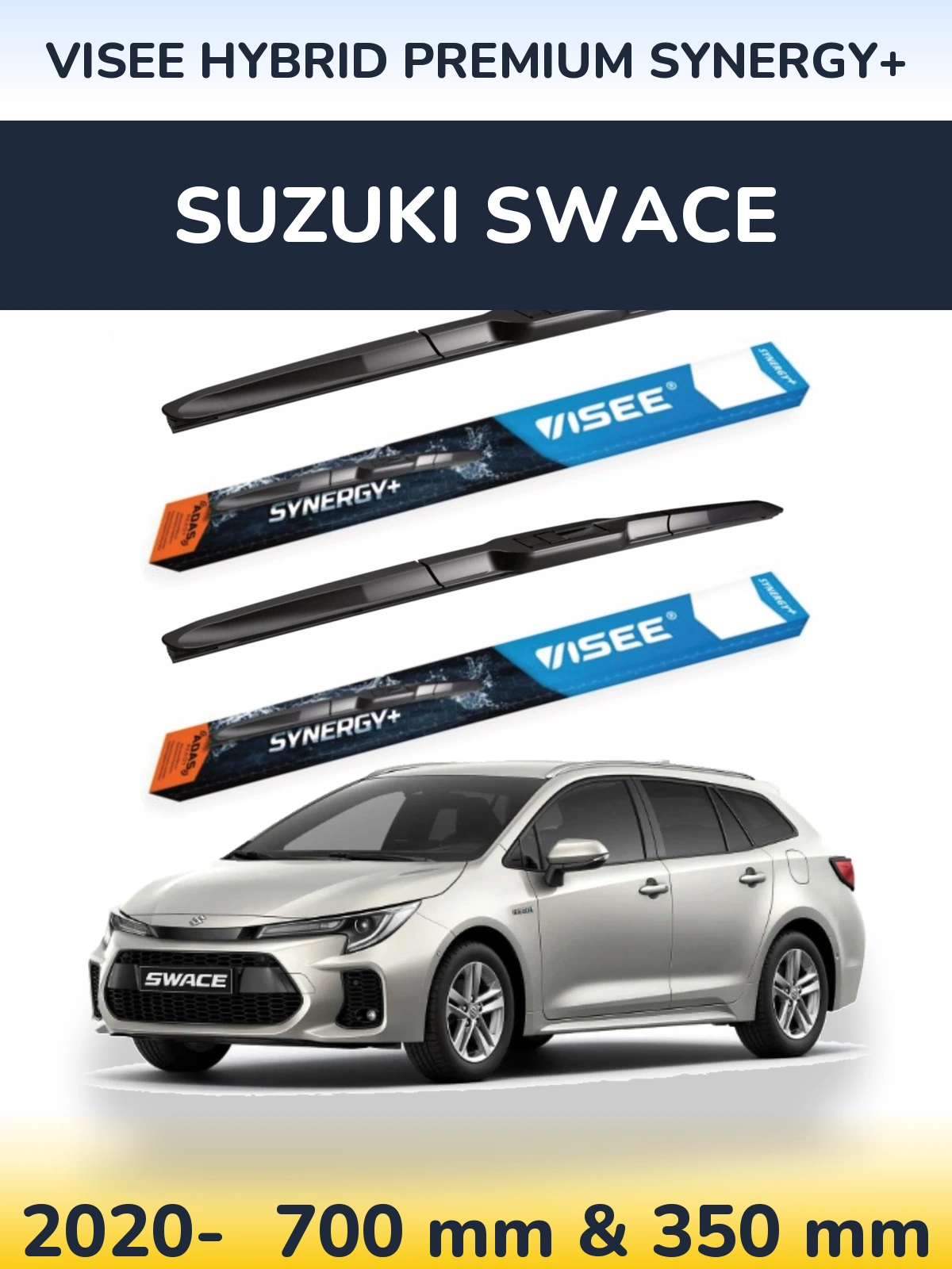 Комплект передніх щіток VISEE HYBRID PREMIUM SYNERGY+ 700 & 350 мм для Suzuki Swace 2020-2026