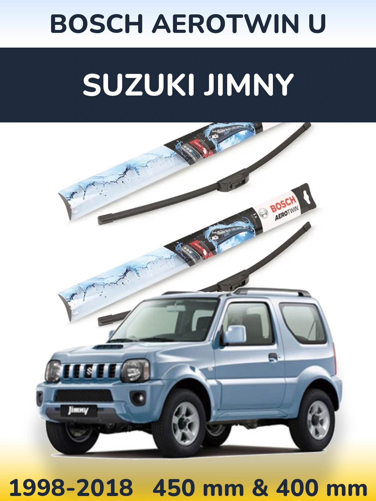 Комплект передніх щіток BOSCH AeroTwin U 450 & 400 мм для Suzuki Jimny 1998-2018