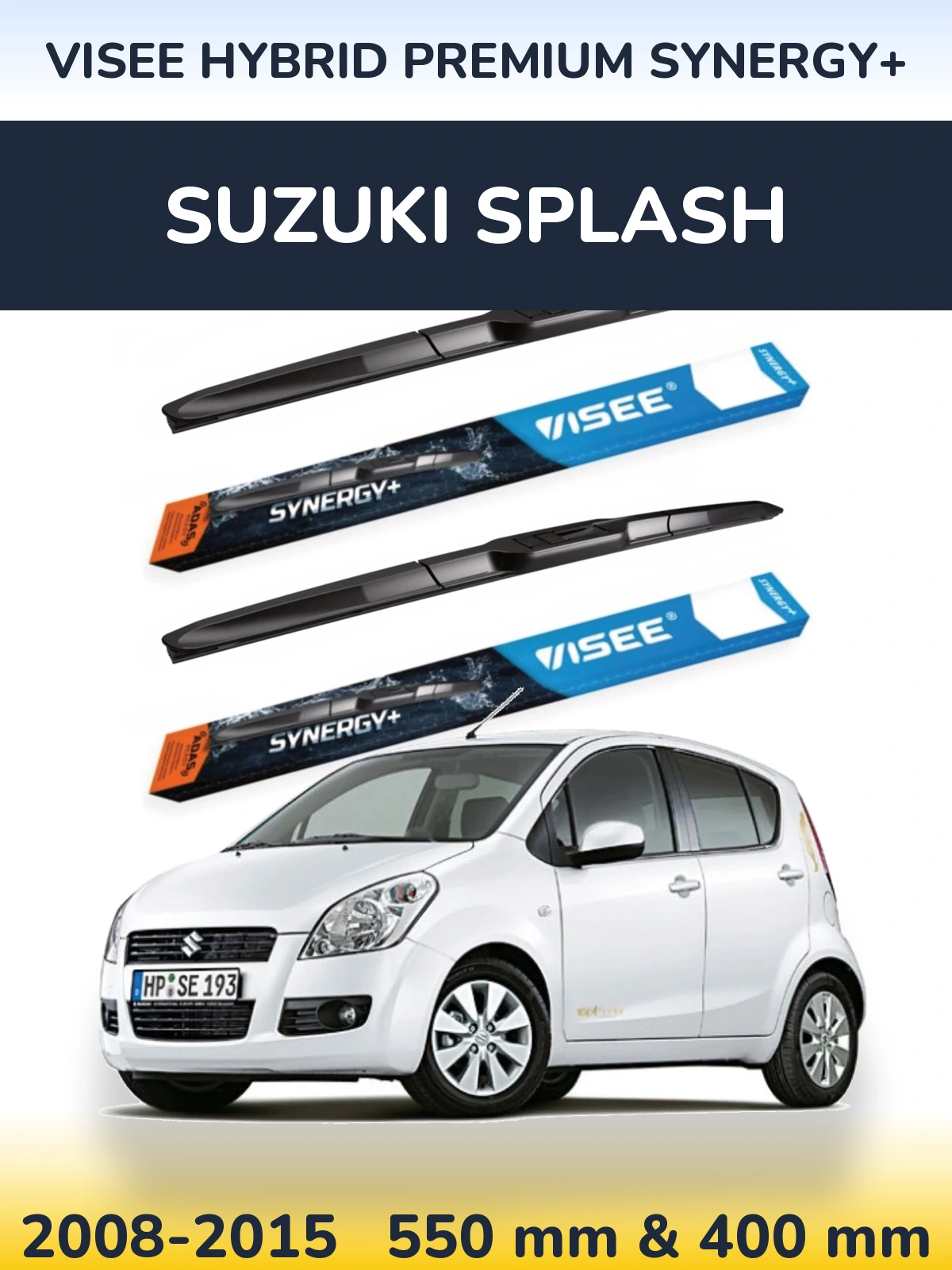 Комплект передніх щіток VISEE HYBRID PREMIUM SYNERGY+ 550 & 400 мм для Suzuki Splash 2008-2015