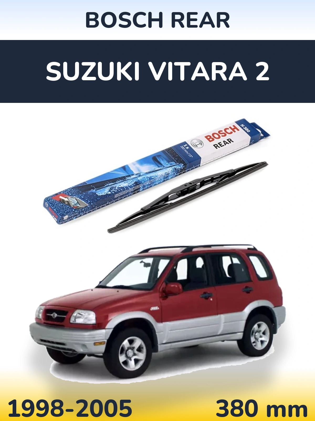 Задня щітка BOSCH Rear 380 мм для Suzuki Vitara 2 1998-2005