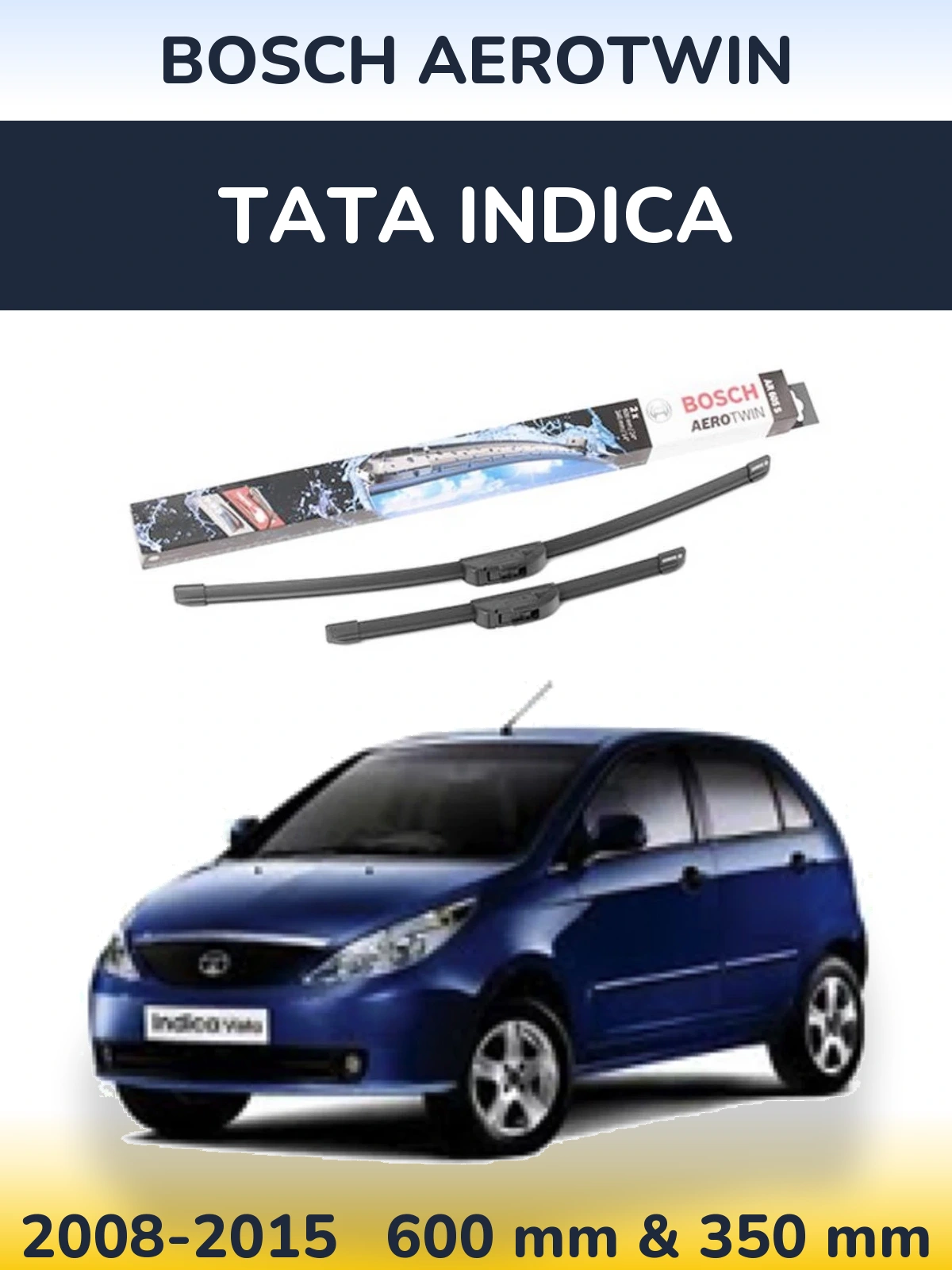 Комплект передніх щіток BOSCH AeroTwin 600 & 350 мм для Tata Indica 2008-2015