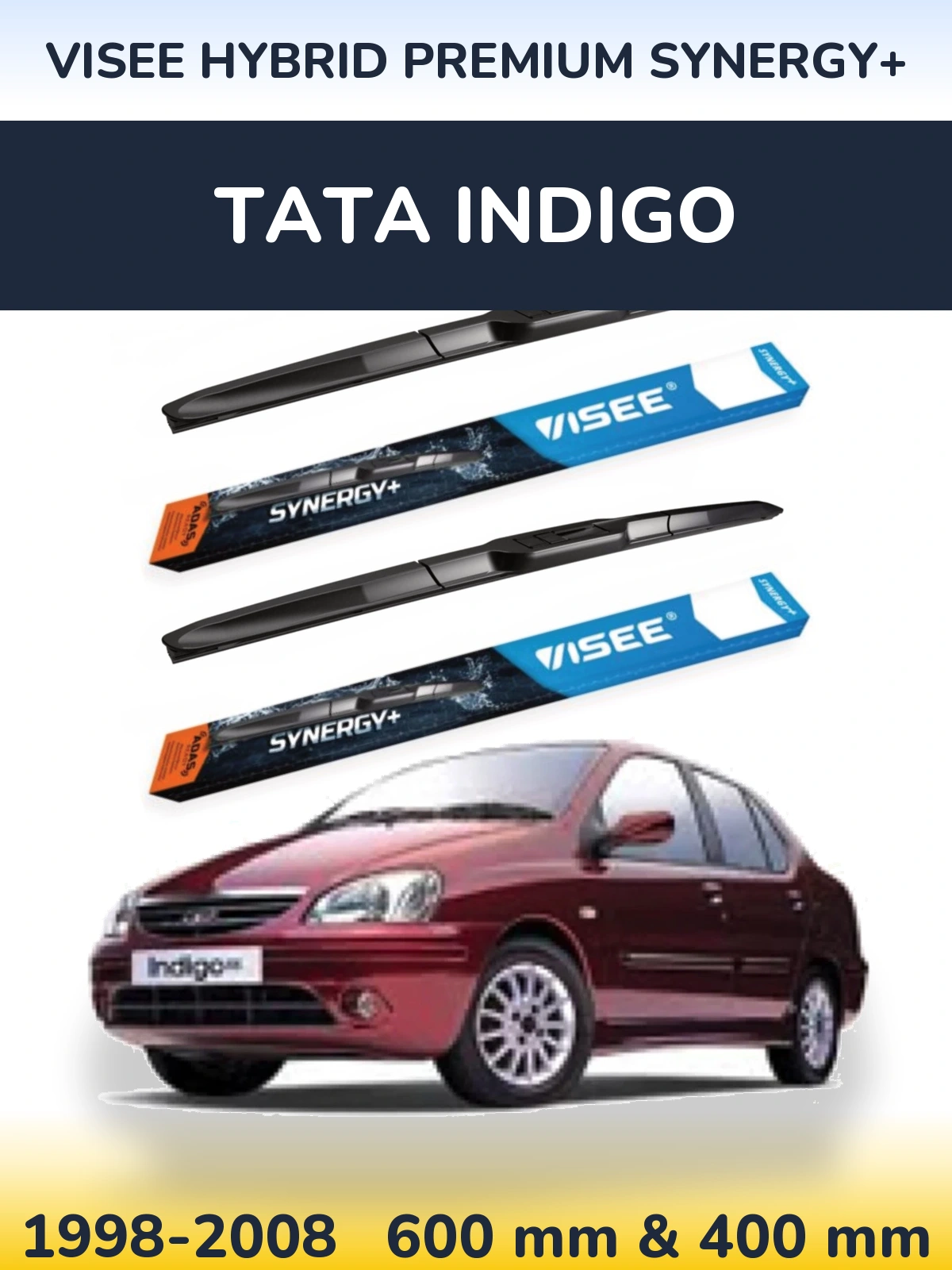 Комплект передніх щіток VISEE HYBRID PREMIUM SYNERGY+ 600 & 400 мм для Tata Indigo 1998-2008