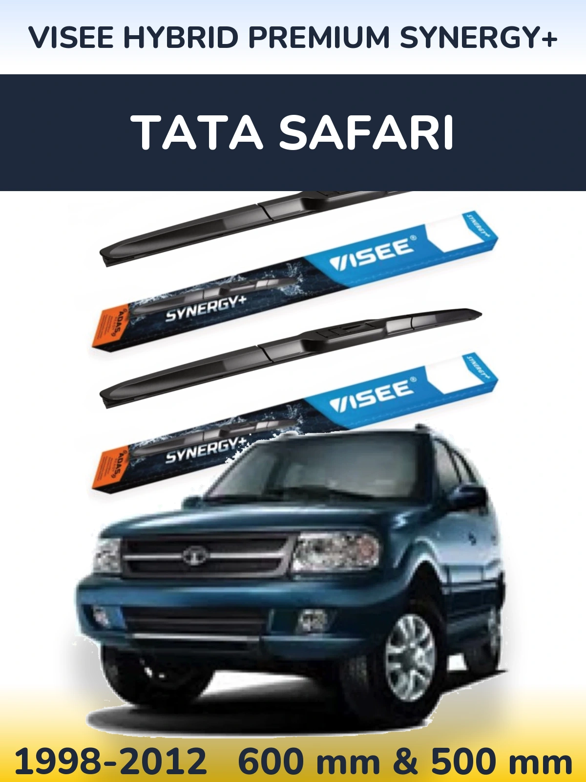 Комплект передніх щіток VISEE HYBRID PREMIUM SYNERGY+ 600 & 500 мм для Tata Safari 1998-2012