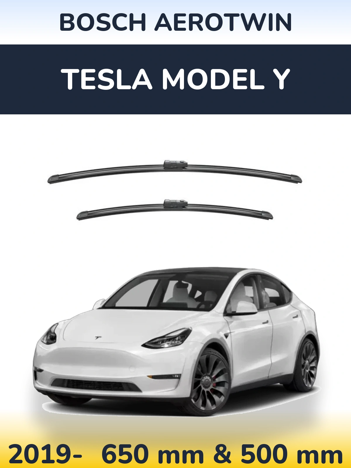 Комплект передних дворников BOSCH AeroTwin 650 & 500 мм для Tesla Модель Y 2019-2026