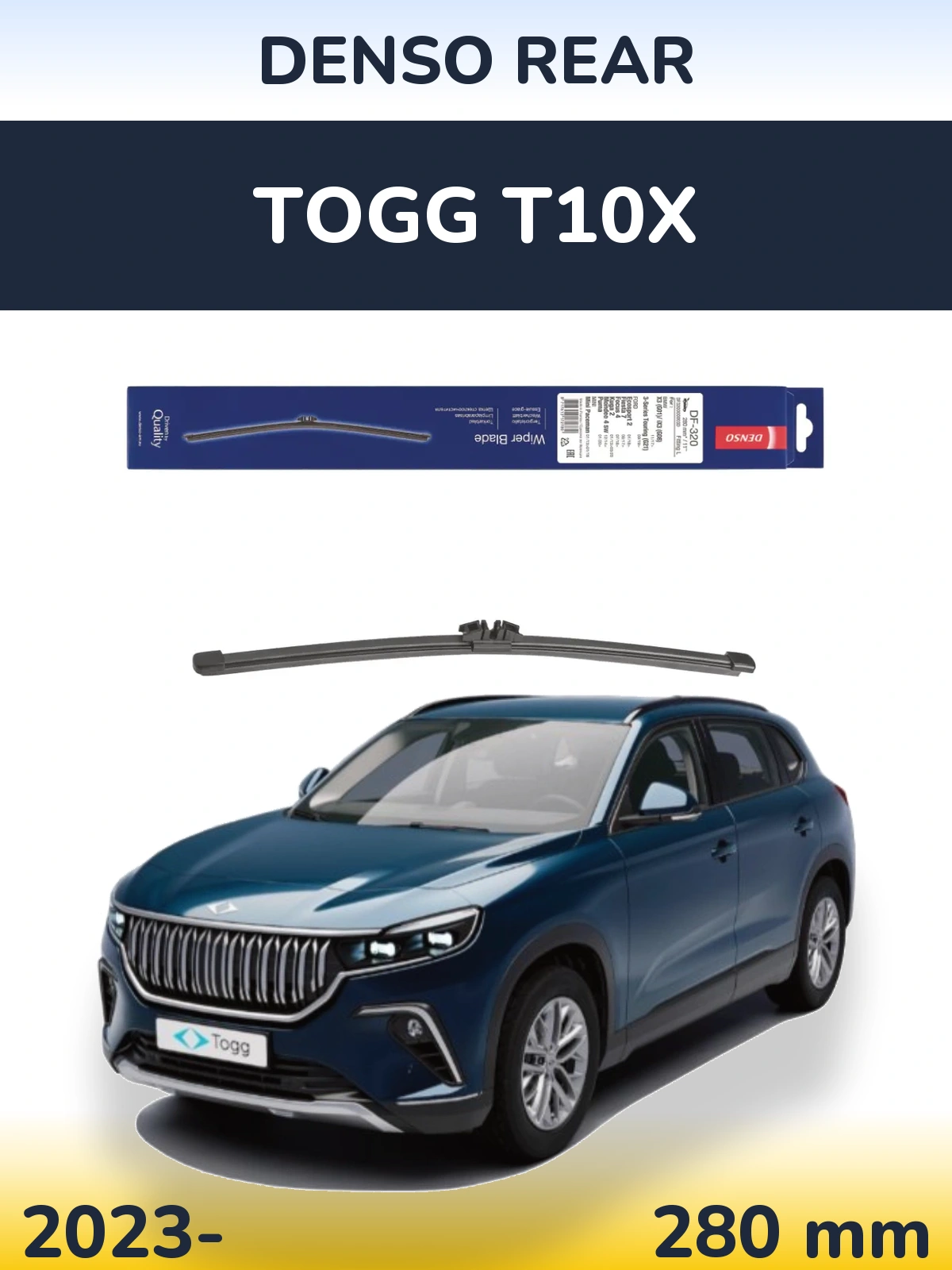 Rear wiper blade Denso Rear 280 mm for TOGG T10X 2023-2026