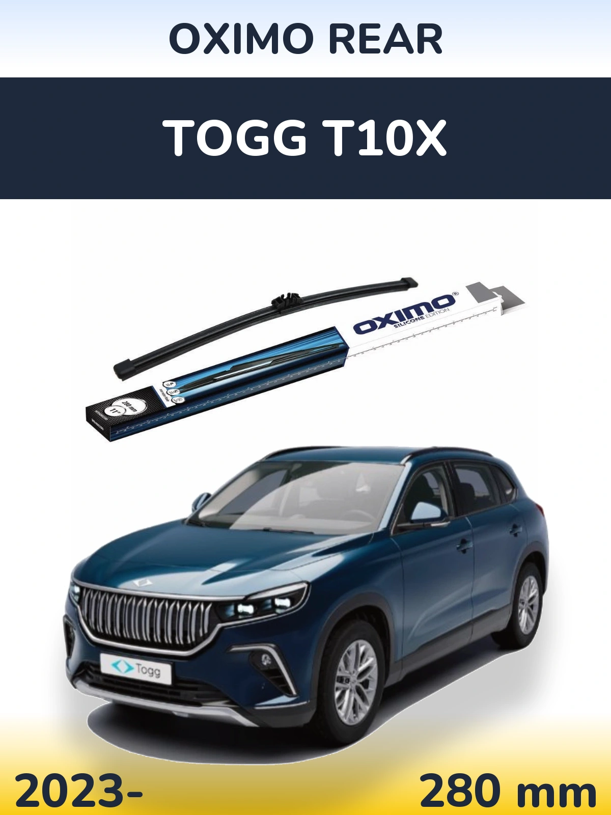 Rear wiper blade Oximo Rear 280 mm for TOGG T10X 2023-2026