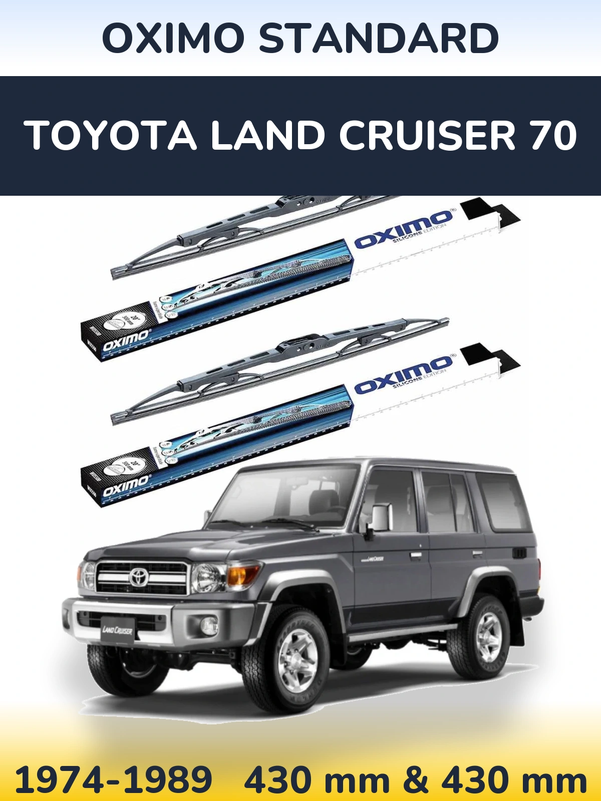 Front wiper blade set Oximo Standard 425 & 425 mm for Toyota Land Cruiser 70 1974-1989