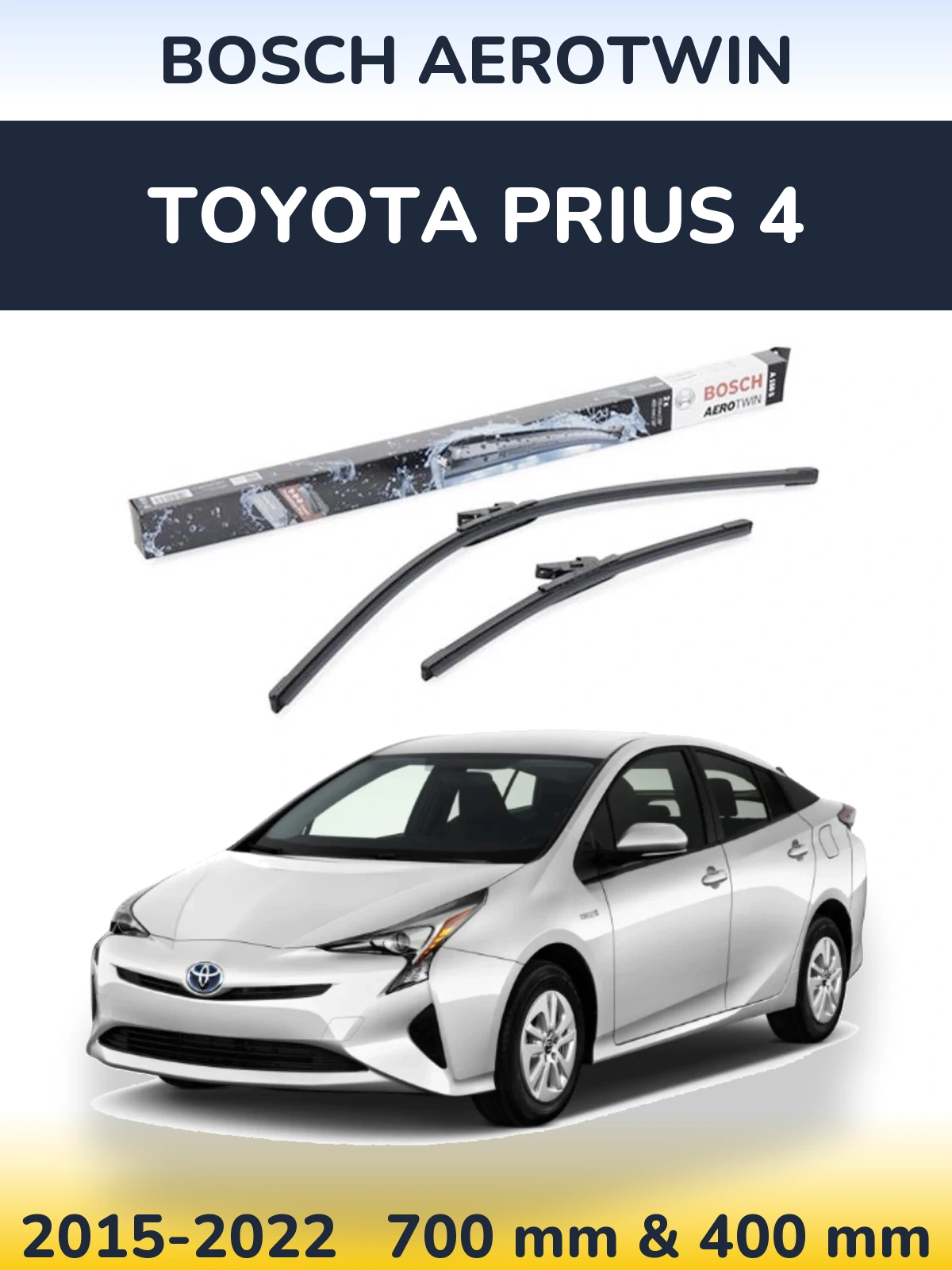 Front wiper blade set BOSCH AeroTwin 700 & 400 mm for Toyota Prius 4 2015-2022