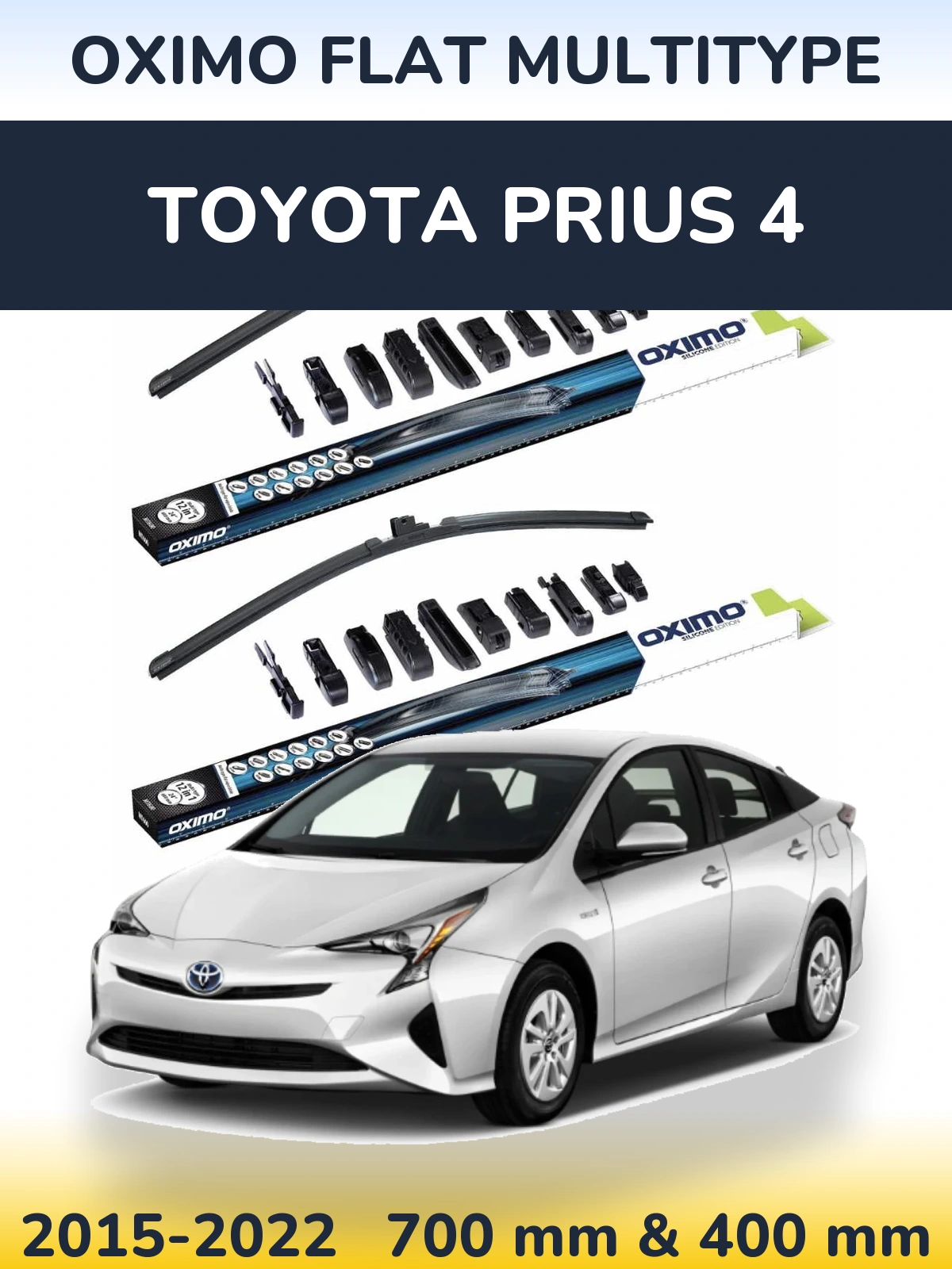 Front wiper blade set Oximo Flat MultiTypee 700 & 400 mm for Toyota Prius 4 2015-2022