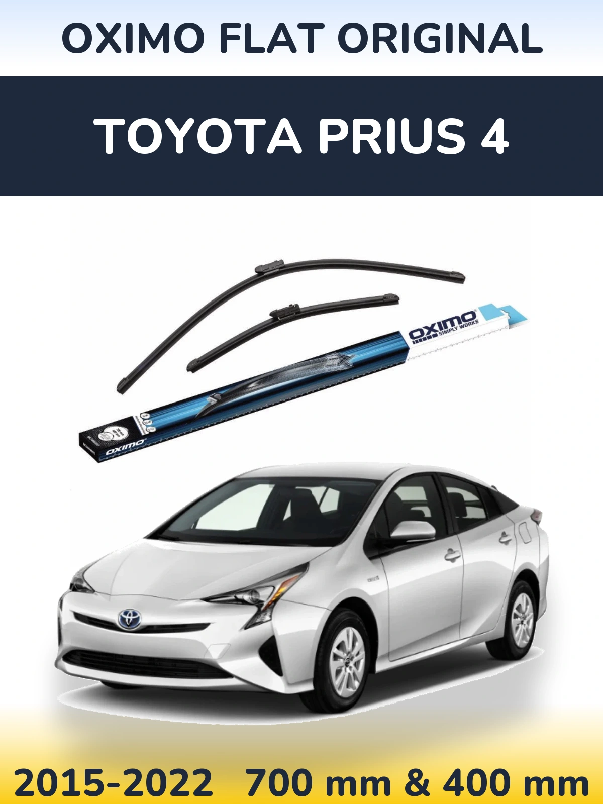 Front wiper blade set Oximo Flat Original 700 & 400 mm for Toyota Prius 4 2015-2022