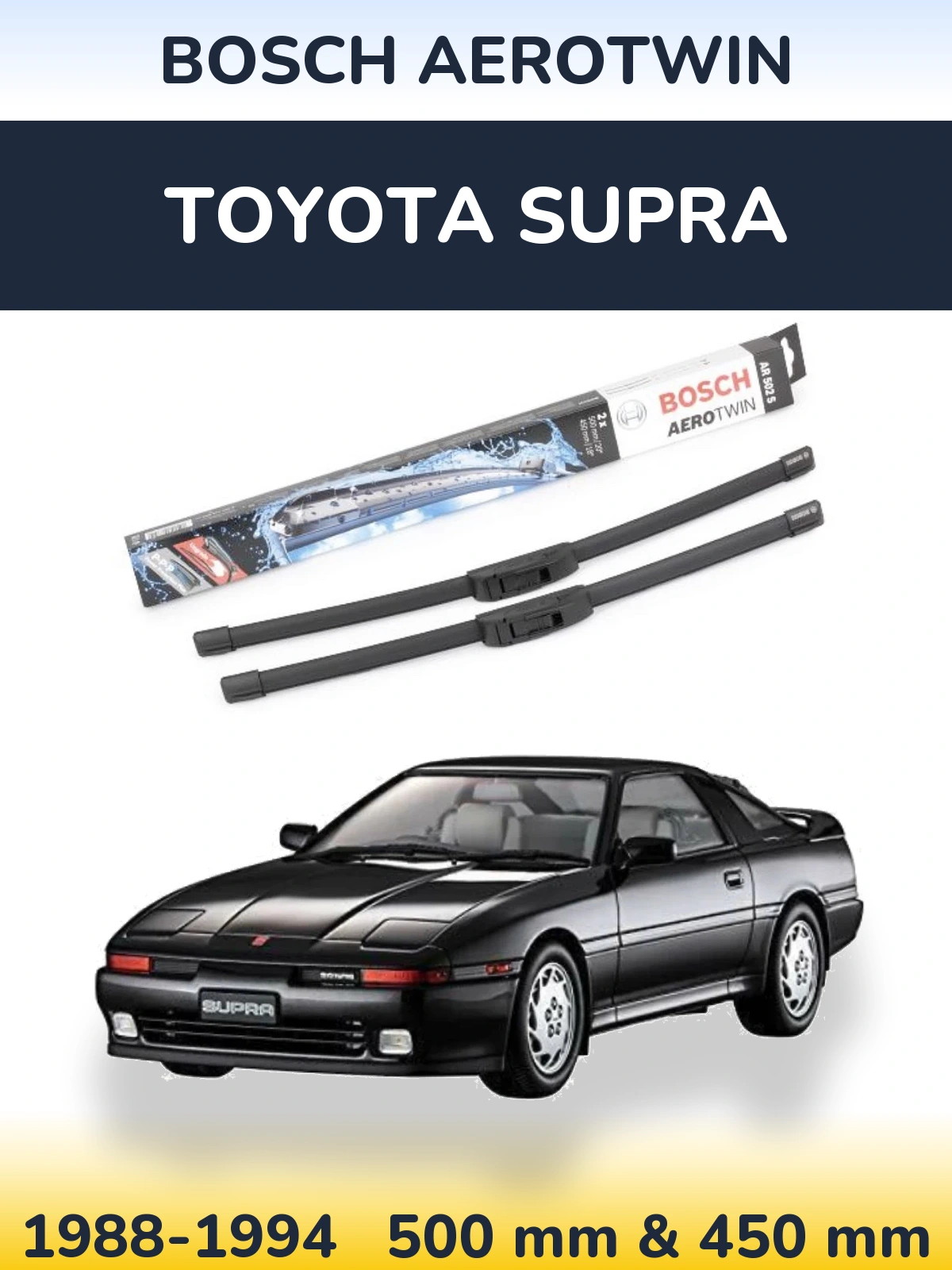 Комплект передніх щіток BOSCH AeroTwin 500 & 450 мм для Toyota Supra 1988-1994