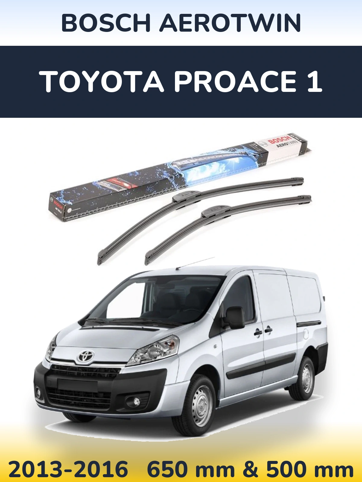 Комплект передних дворников BOSCH AeroTwin 650 & 500 мм для Toyota ProAce 1 2013-2016