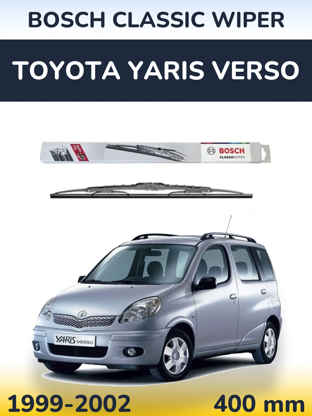 Задня щітка BOSCH Classic Wiper 400 мм для Toyota Yaris Verso 1999-2002