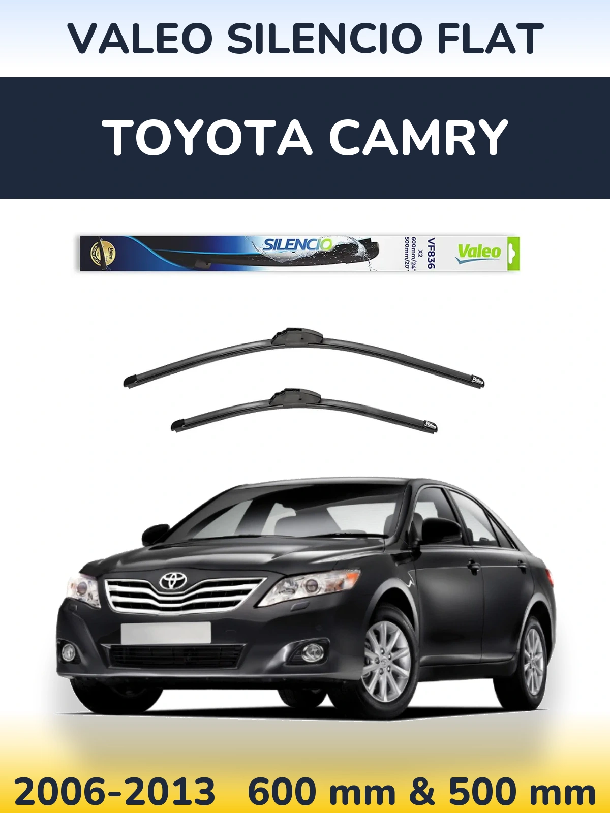 Комплект передних дворников Valeo Silencio Flat 600 & 500 мм для Toyota Camry 2006-2013