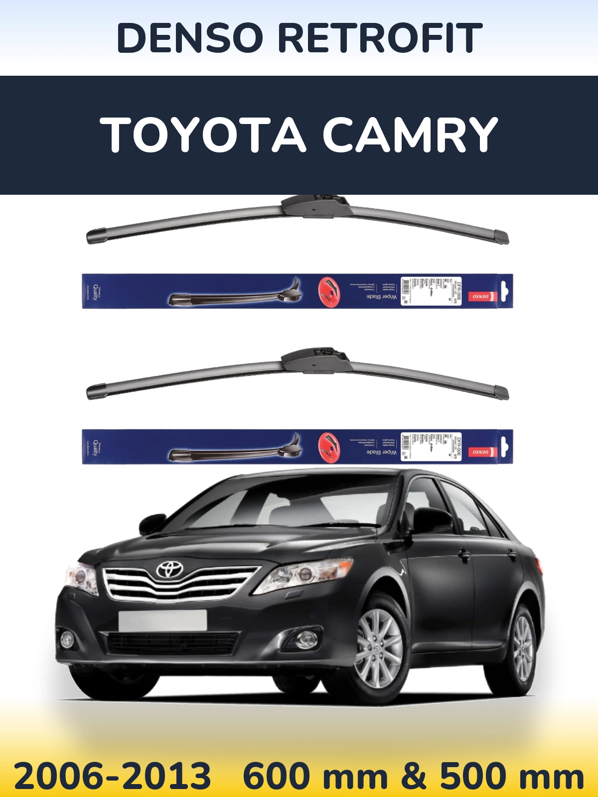 Комплект передних дворников Denso Retrofit 600 & 500 мм для Toyota Camry 2006-2013
