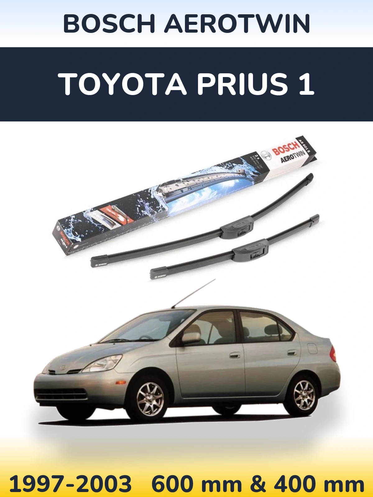 Комплект передних дворников BOSCH AeroTwin 600 & 400 мм для Toyota Prius 1 1997-2003