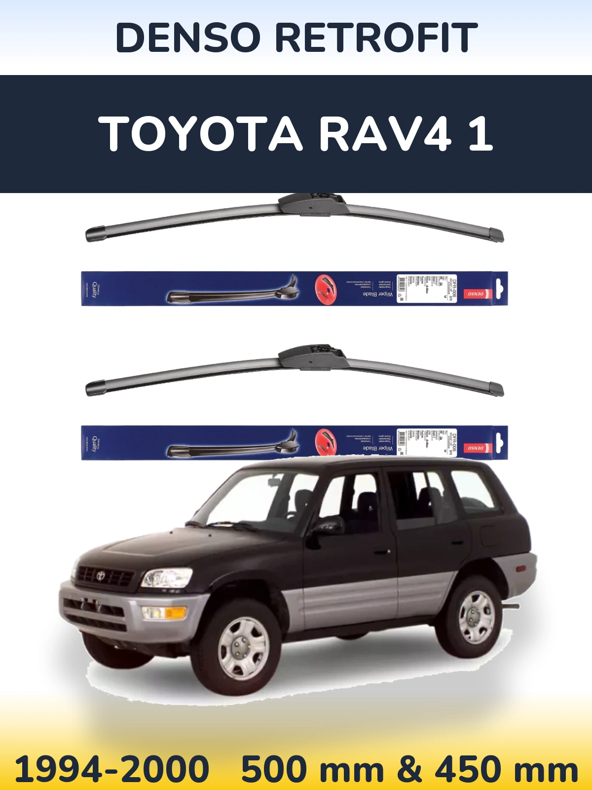 Комплект передних дворников Denso Retrofit 500 & 450 мм для Toyota RAV4 1 1994-2000