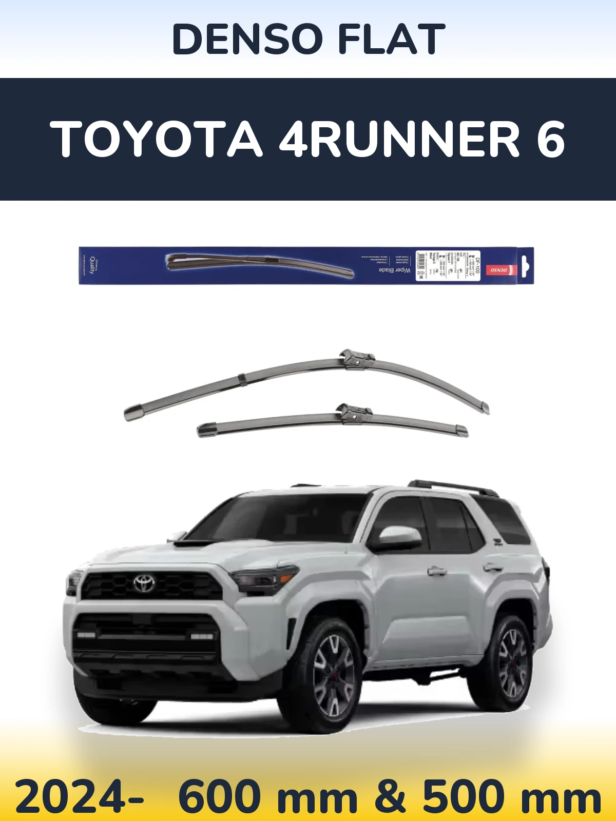 Комплект передних дворников Denso Flat 600 & 500 мм для Toyota 4Runner 6 2024-2026