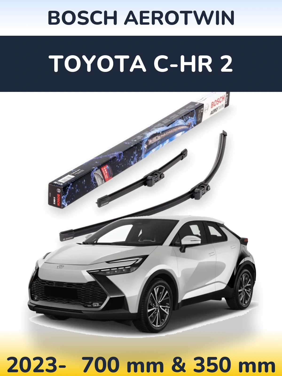 Комплект передних дворников BOSCH AeroTwin 700 & 350 мм для Toyota C-HR 2 2023-2026
