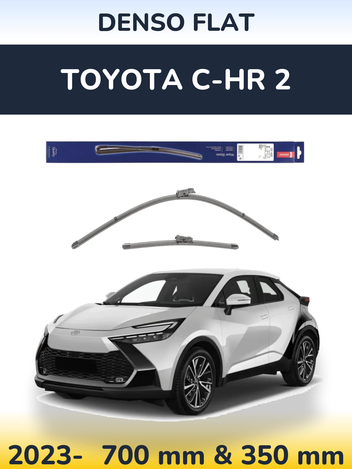 Front wiper blade set Denso Flat 700 & 350 mm for Toyota C-HR 2 2023-2026